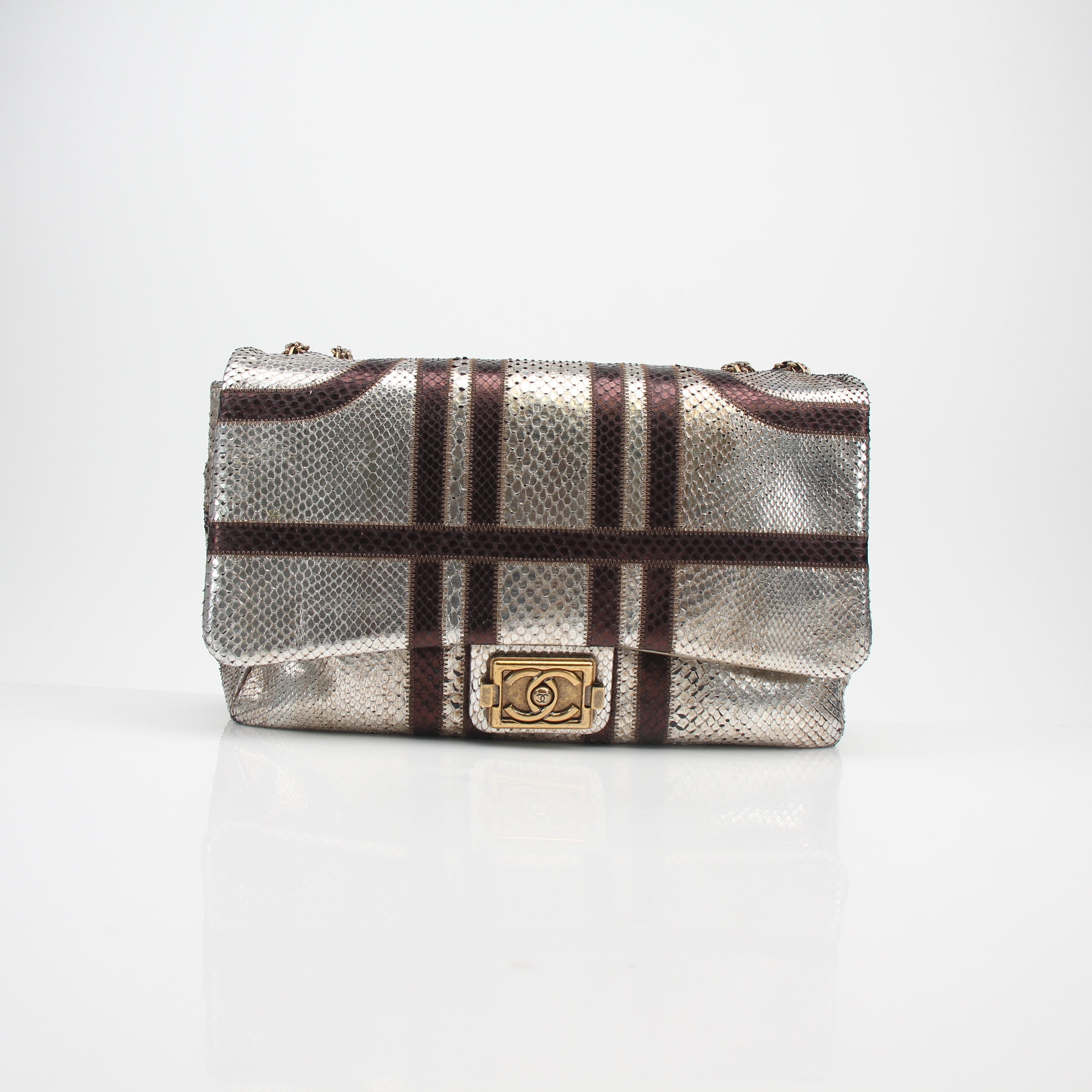 Chanel Bombay Python Jumbo Single Flap Bag