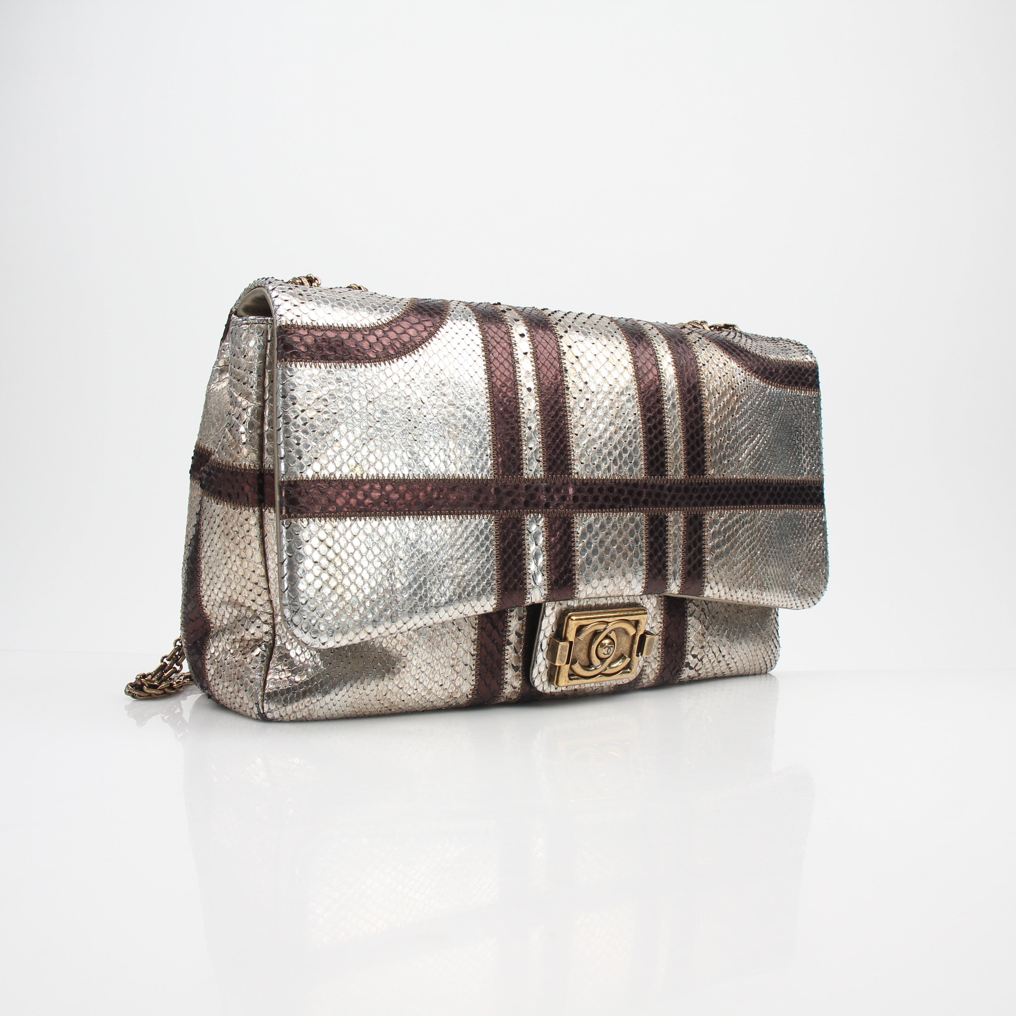 Chanel Bombay Python Jumbo Single Flap Bag