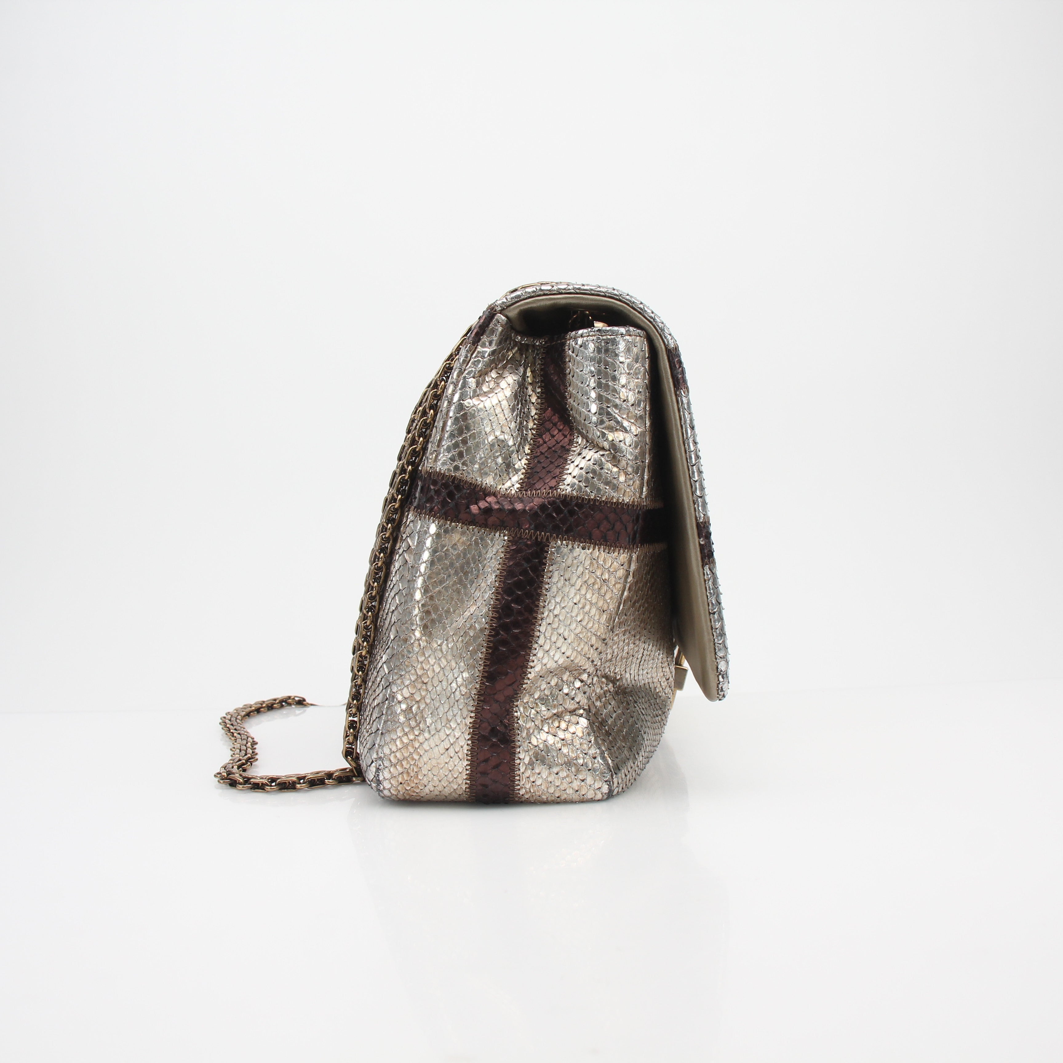 Chanel Bombay Python Jumbo Single Flap Bag