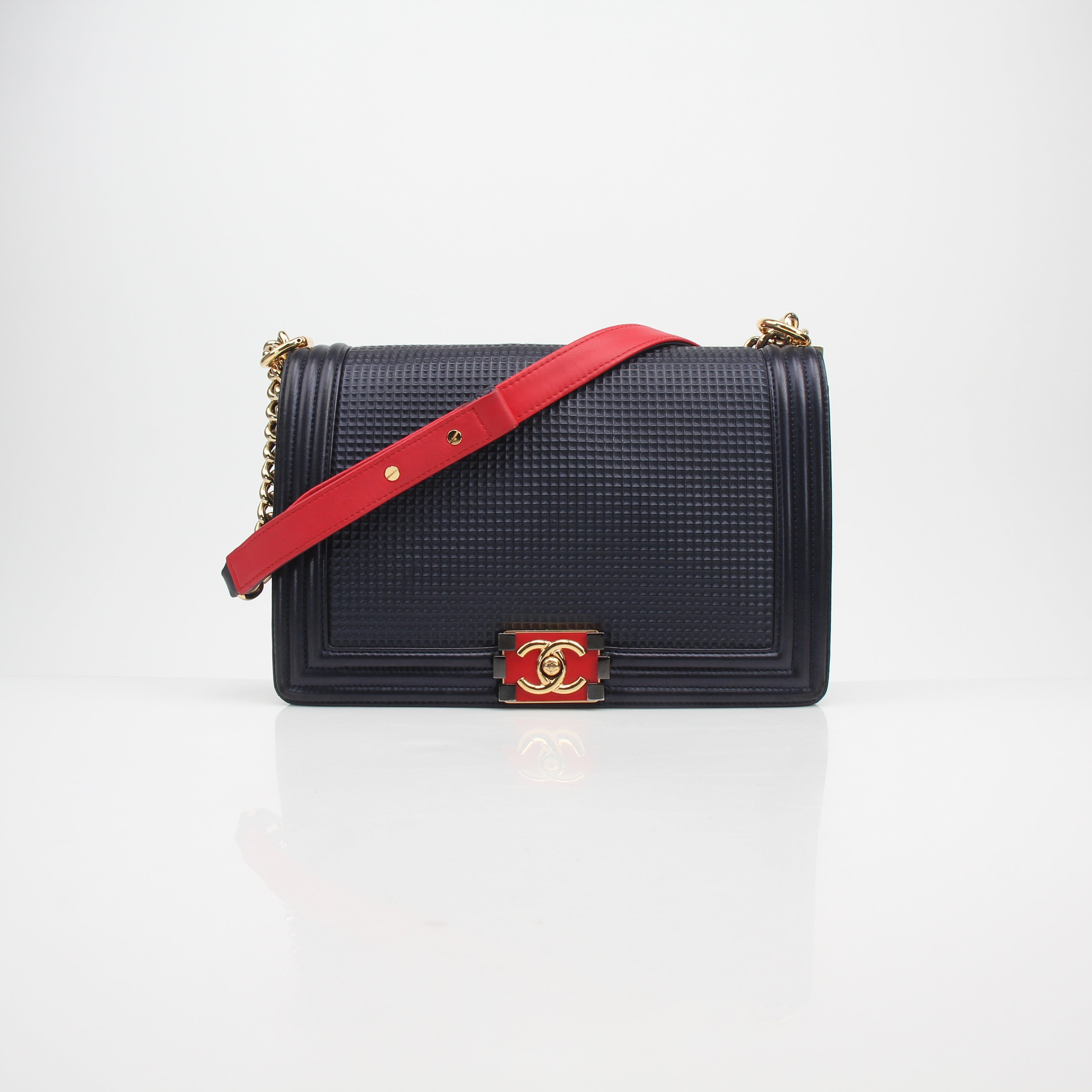 Chanel Cube Embossed New Medium Boy Flap Bag