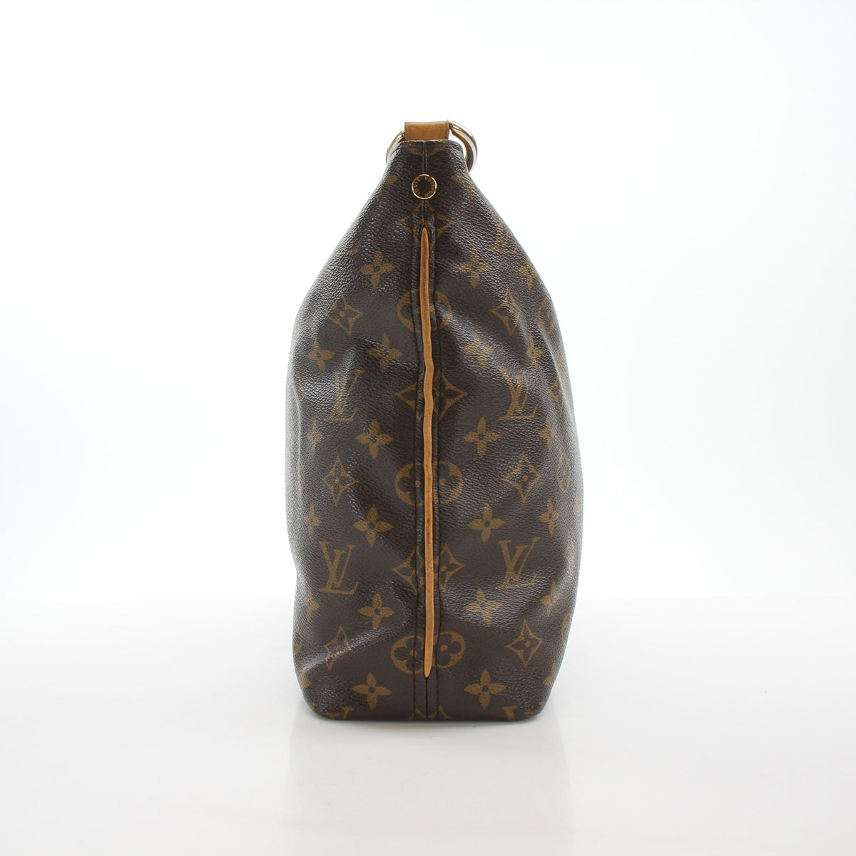 Louis Vuitton Sully MM Monogram Hobo Shoulder Bag with gold hardware and adjustable strap, showcasing monogram canvas and spacious interior.