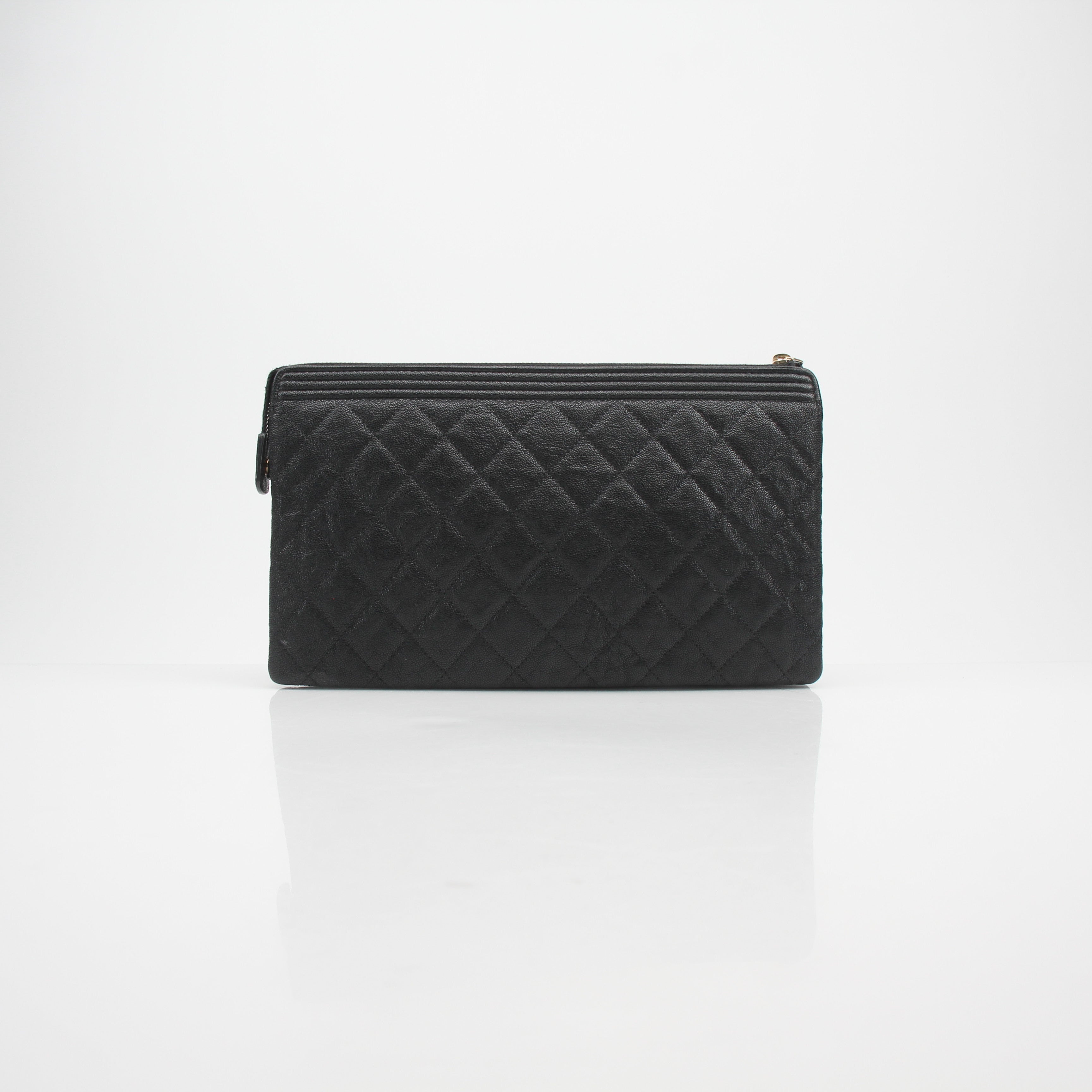 Chanel Quilted Boy O Case Clutch Bag