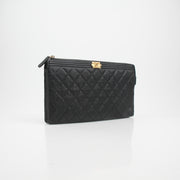Chanel Quilted Boy O Case Clutch Bag