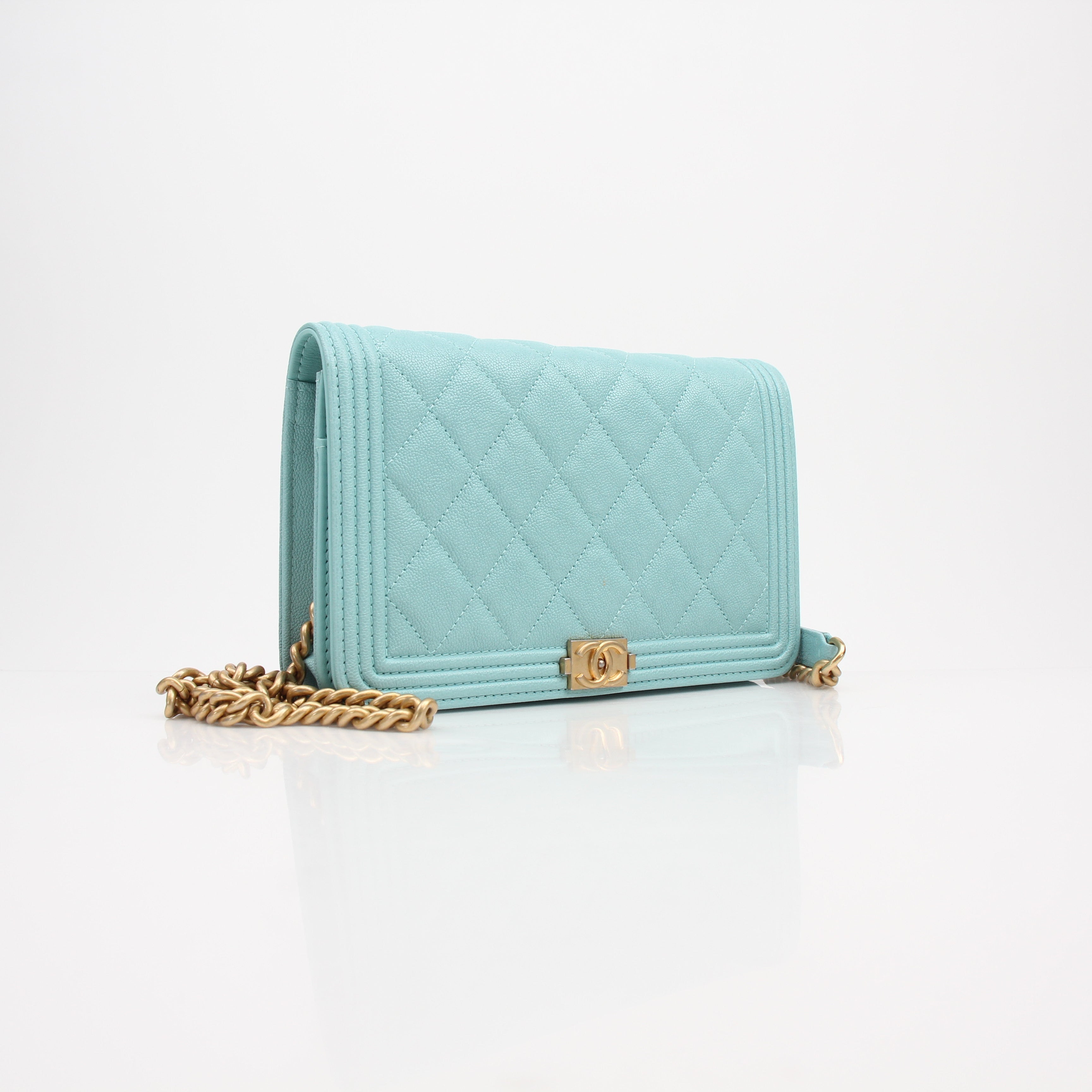 Chanel Quilted Boy Wallet on Chain Crossbody Bag