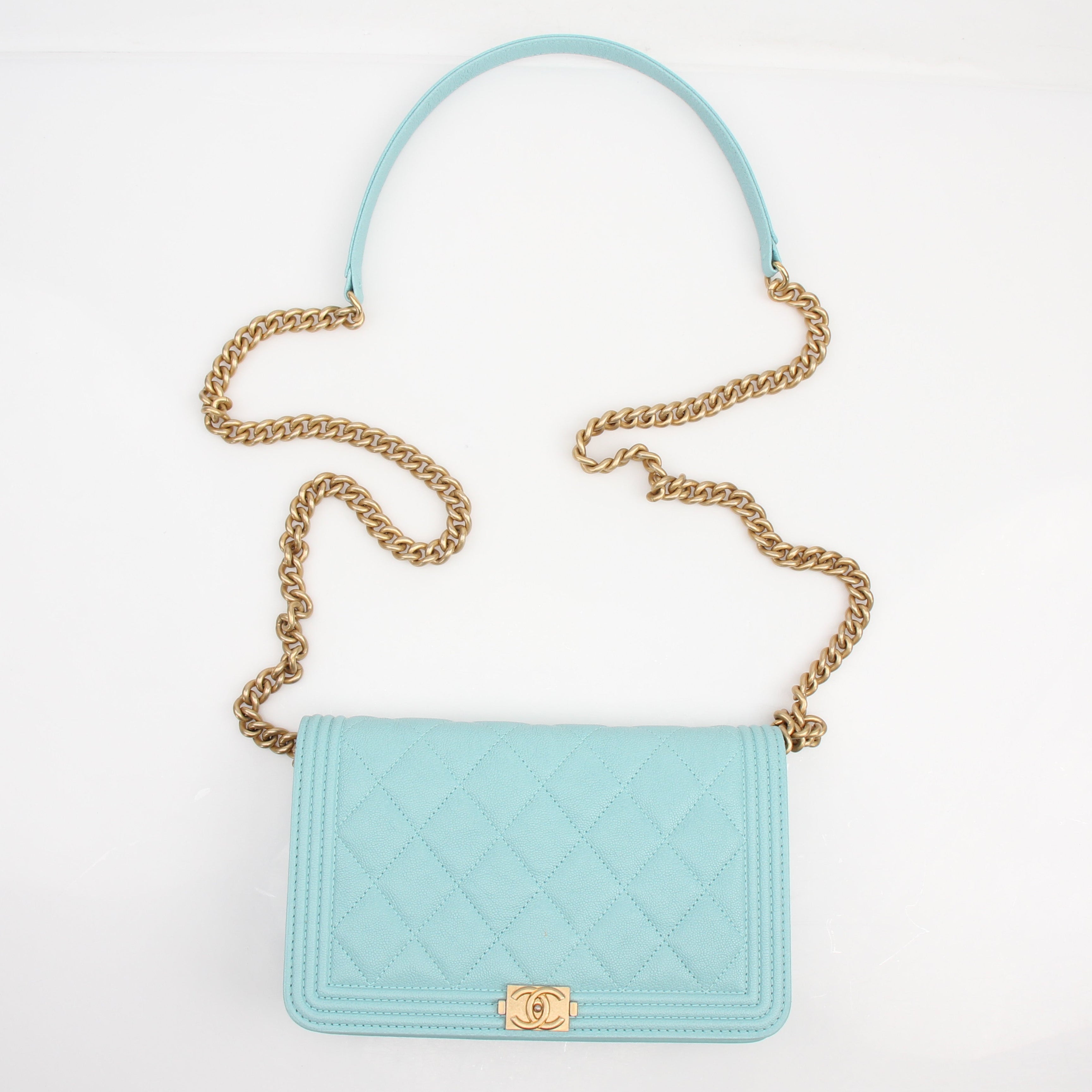 Chanel Quilted Boy Wallet on Chain Crossbody Bag