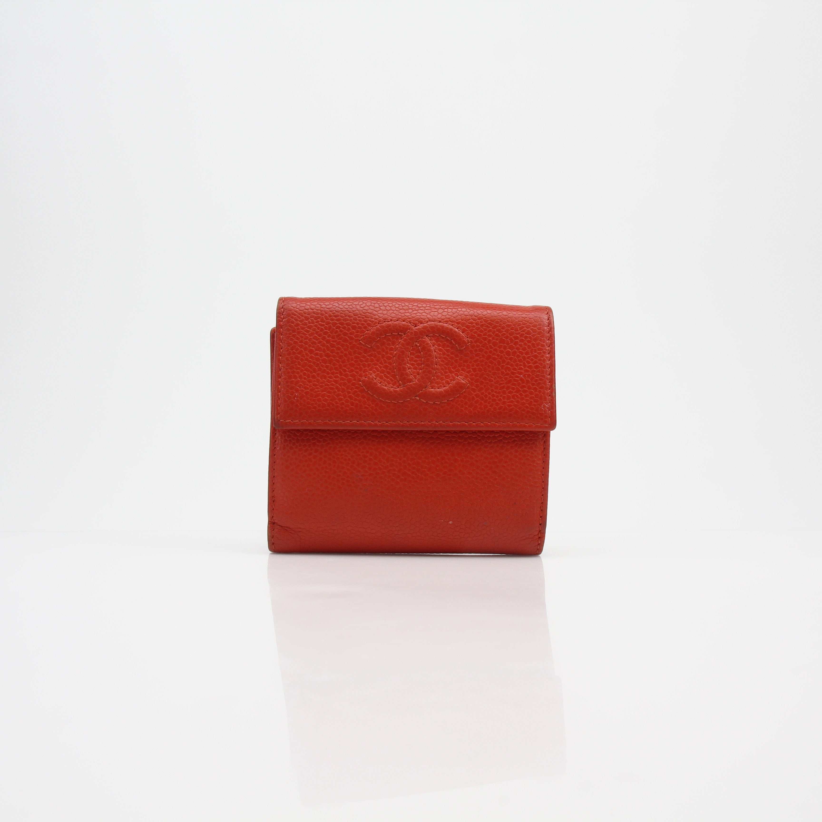 Chanel Caviar Leather CC Compact Wallet