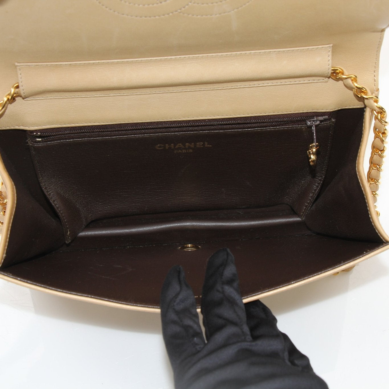 Chanel Coco Mark Matelassé Lambskin Shoulder Bag with gold hardware, featuring quilted design and chain strap.