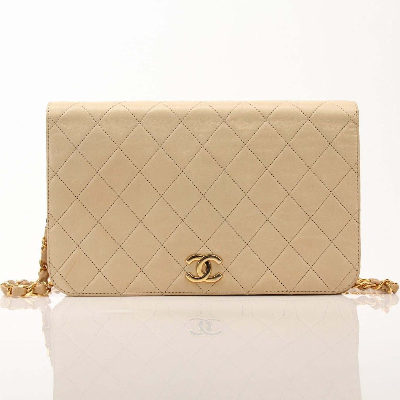 Gold & Beyond Chanel Coco Mark Matelassé Lambskin Shoulder Bag, elegant handbag with quilted design and gold-tone hardware.