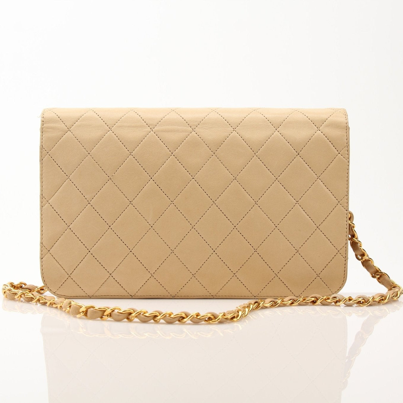 Gold & Beyond Chanel Coco Mark Matelassé Lambskin Shoulder Bag, elegant handbag with quilted lambskin leather and gold-tone hardware.