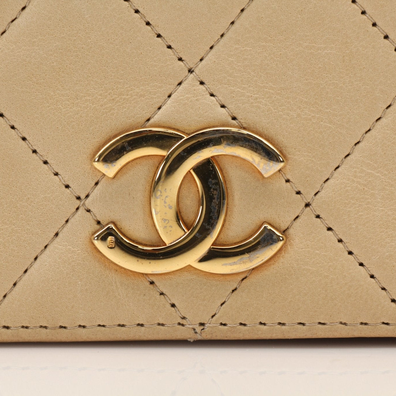 Gold & Beyond Chanel Coco Mark Matelassé Lambskin Shoulder Bag, elegant handbag with quilted lambskin and gold hardware detail.