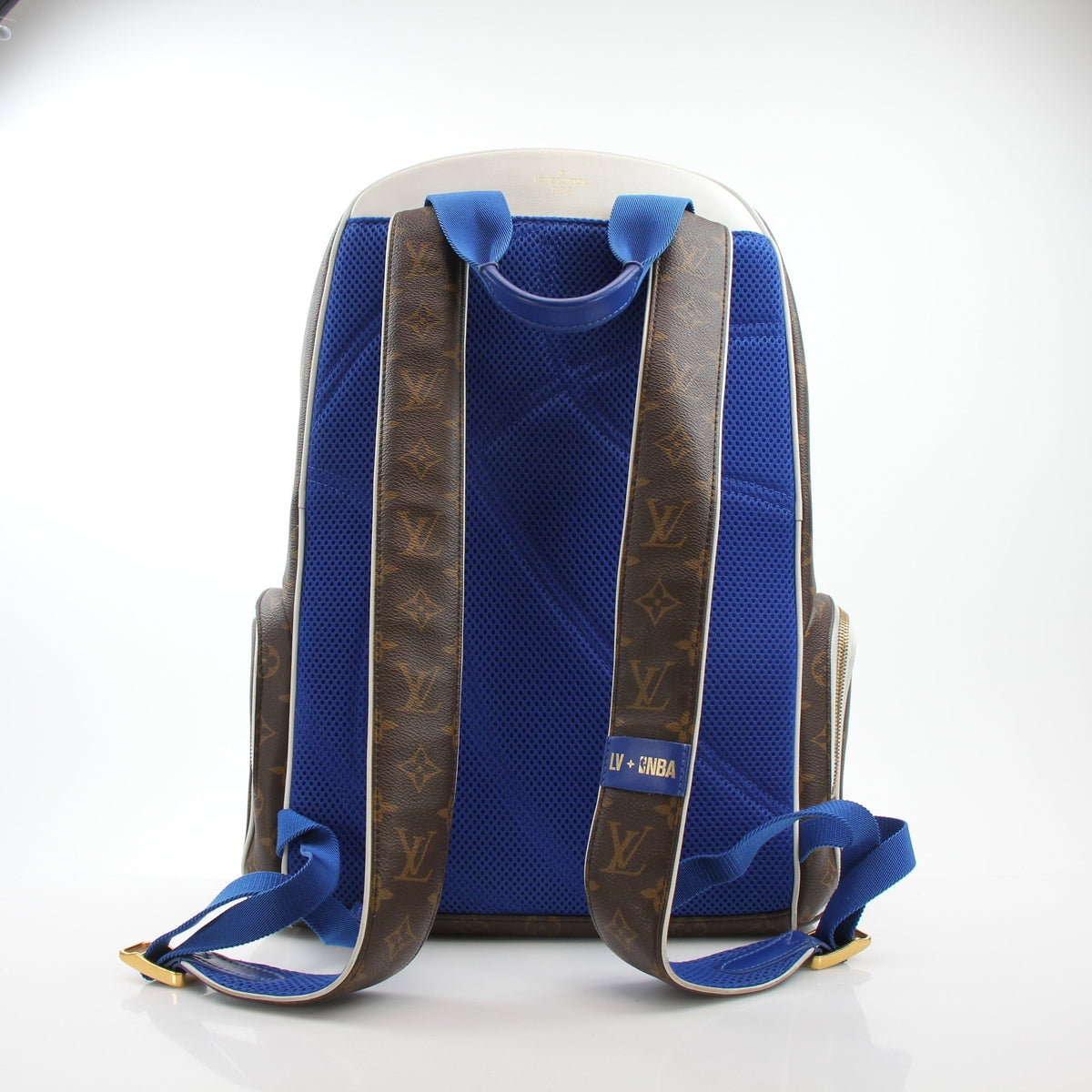 Louis Vuitton x NBA monogram travel backpack by Gold & Beyond with adjustable straps and spacious main compartment.