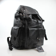 Christian Dior Men’s Hit the Road CD Diamond Backpack in black, designed for travel with stylish, durable leather and gold accents.
