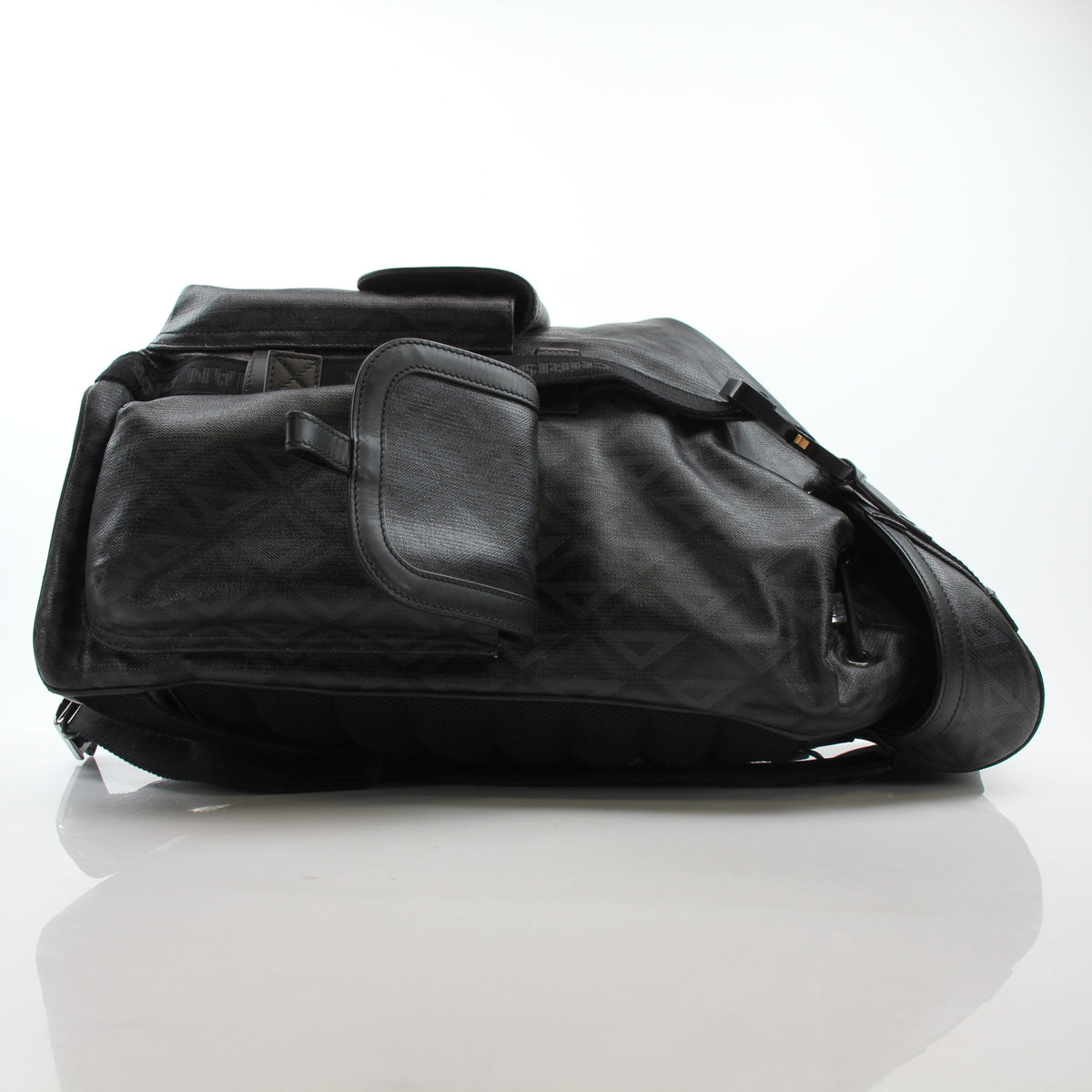 Christian Dior men's Hit the Road CD Diamond backpack in black, stylish travel bag with logo and spacious compartments.