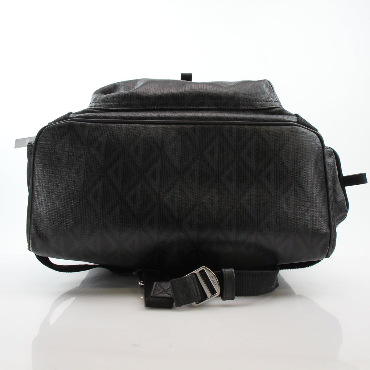 Christian Dior men's Hit the Road CD Diamond backpack in black, stylish travel bag with logo details and multiple compartments.