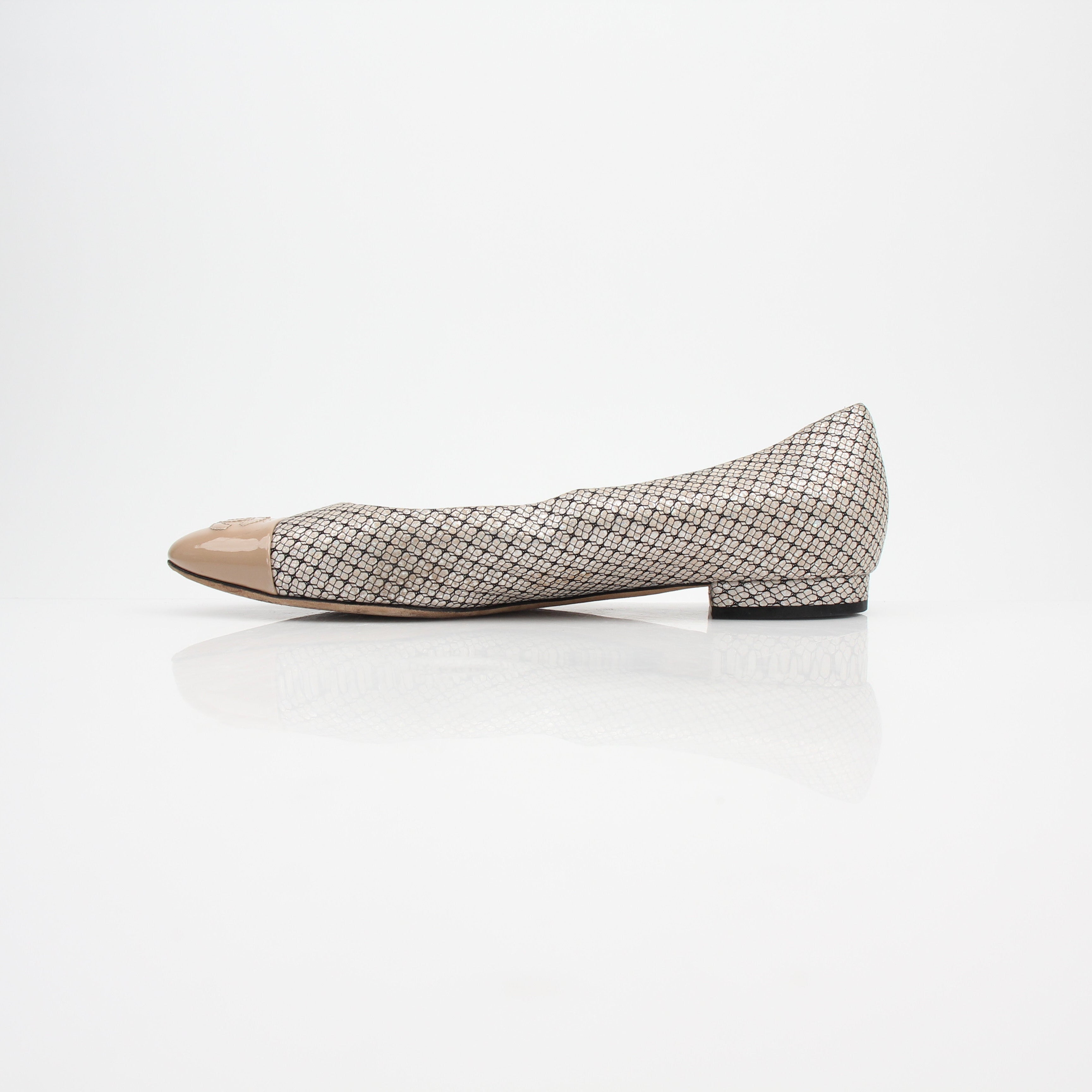 Chanel Cap Toe Mesh Ballet Flats