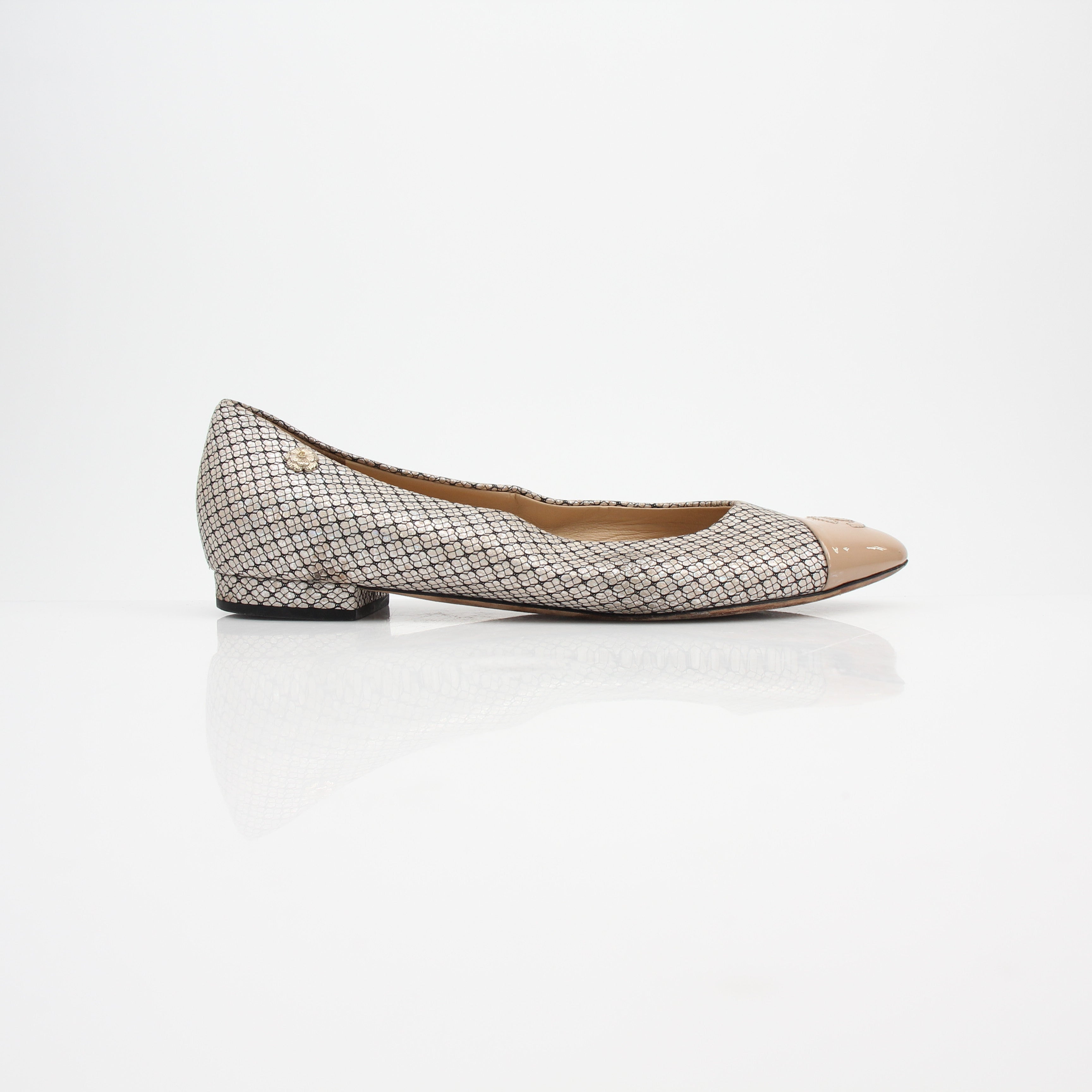 Chanel Cap Toe Mesh Ballet Flats