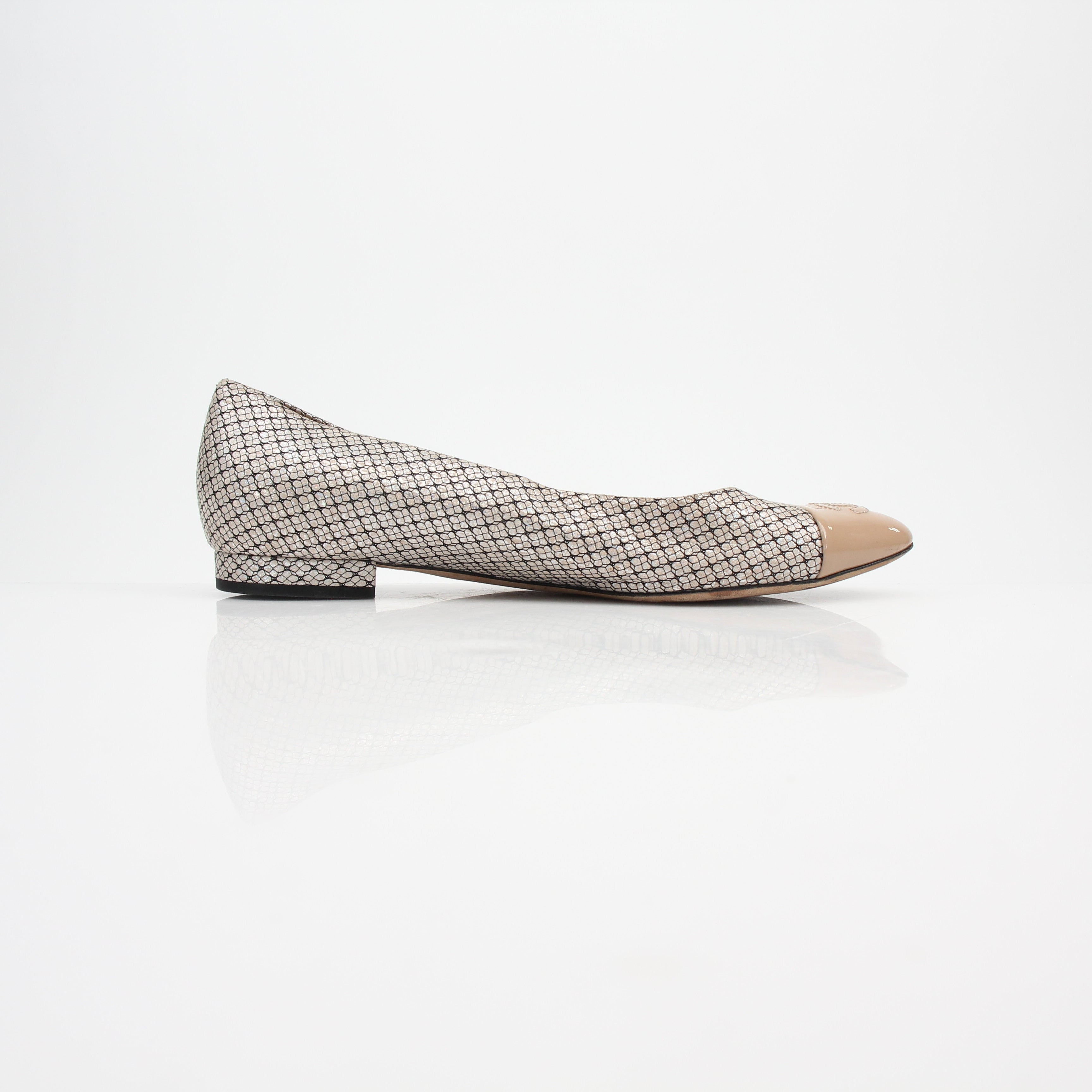 Chanel Cap Toe Mesh Ballet Flats