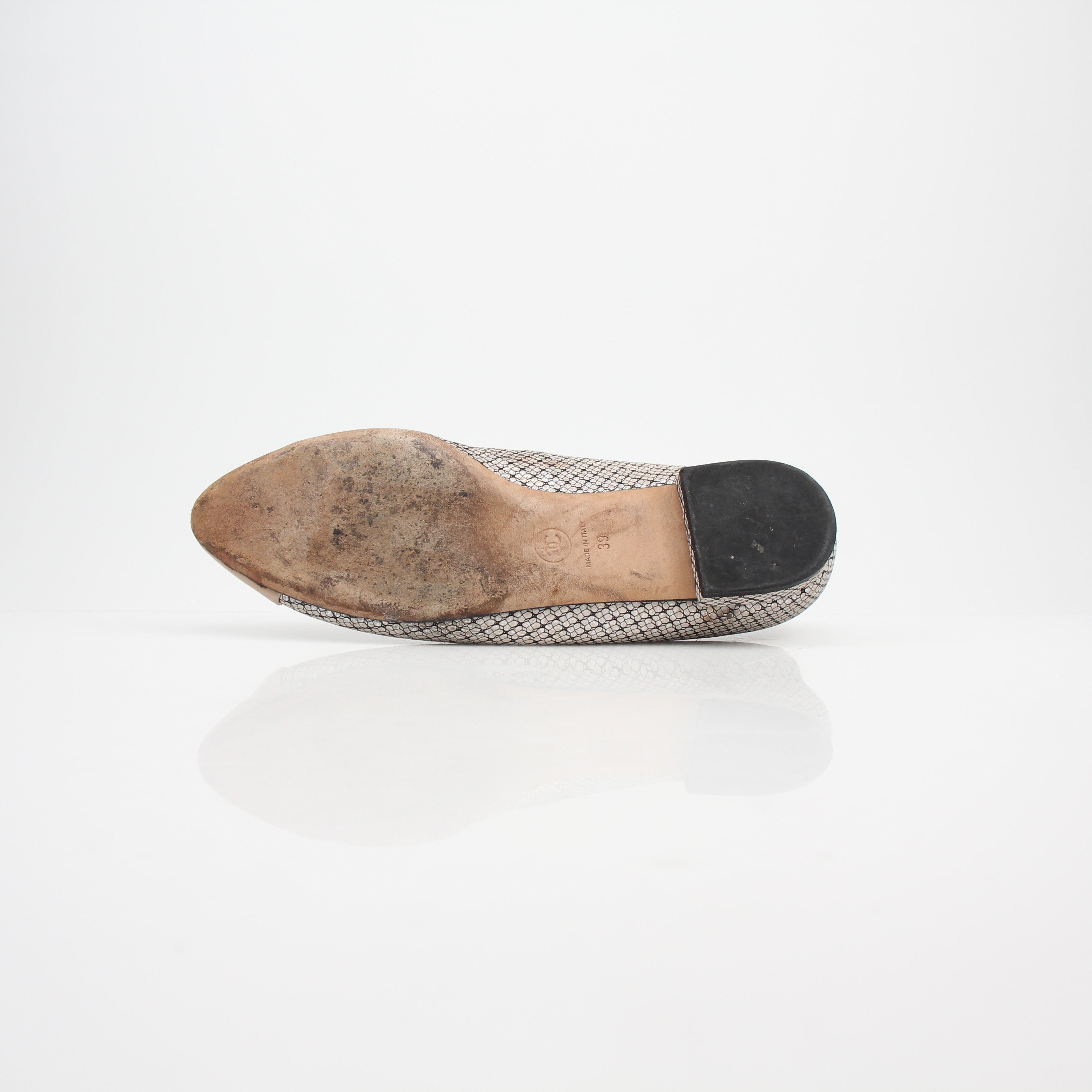 Chanel Cap Toe Mesh Ballet Flats