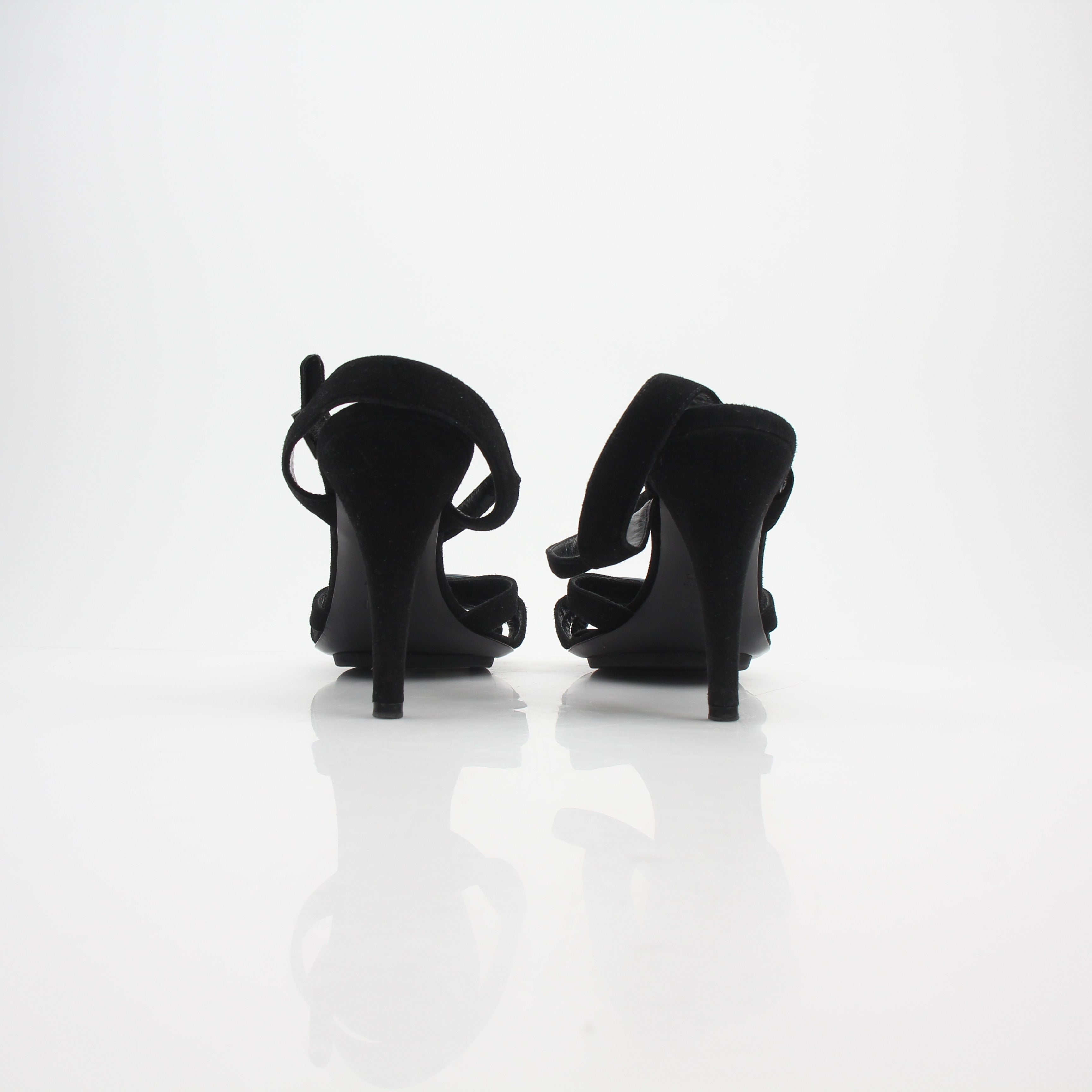 Fendi Strappy Crystal Suede Sandals
