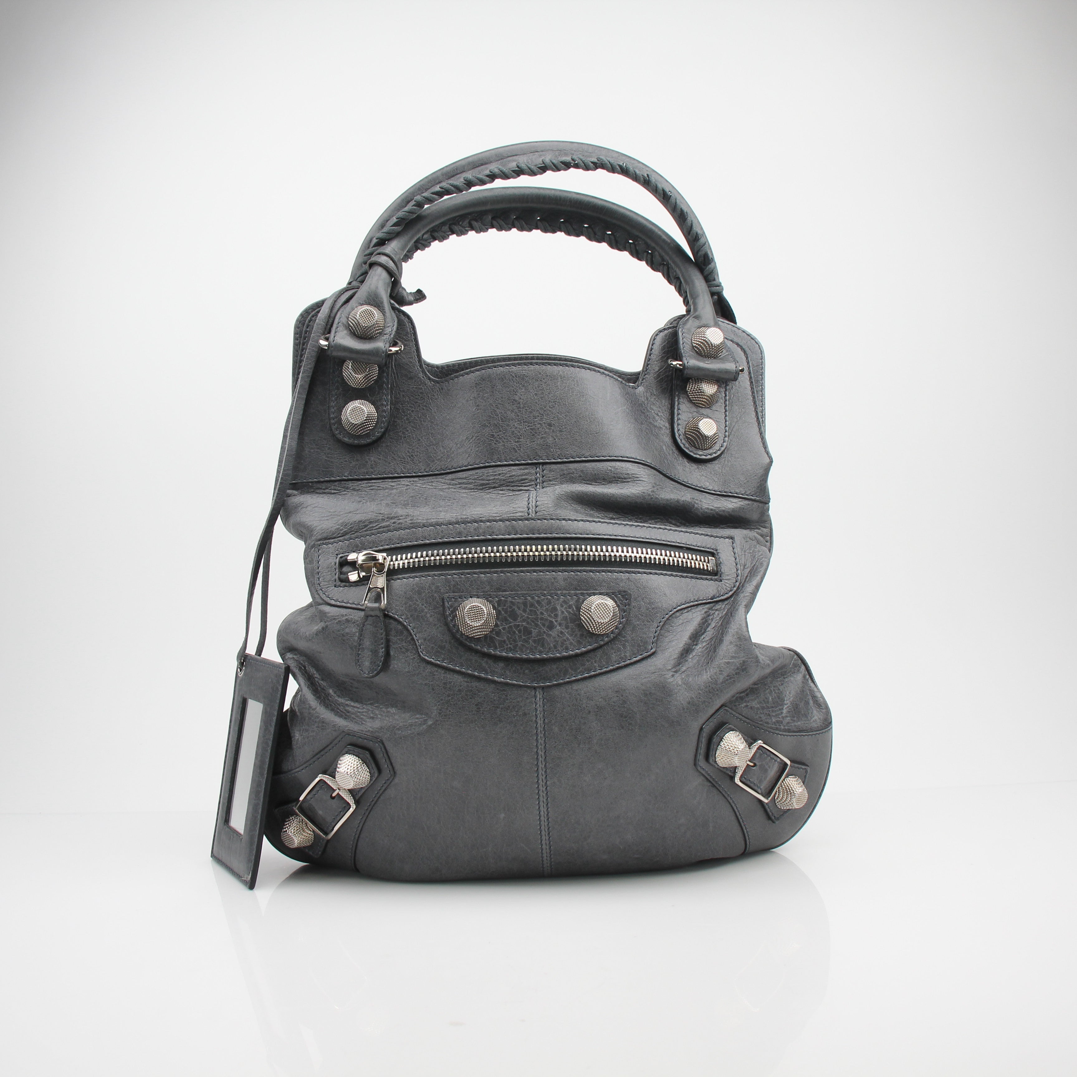 Balenciaga Giant Hardware Leather Hobo Bag