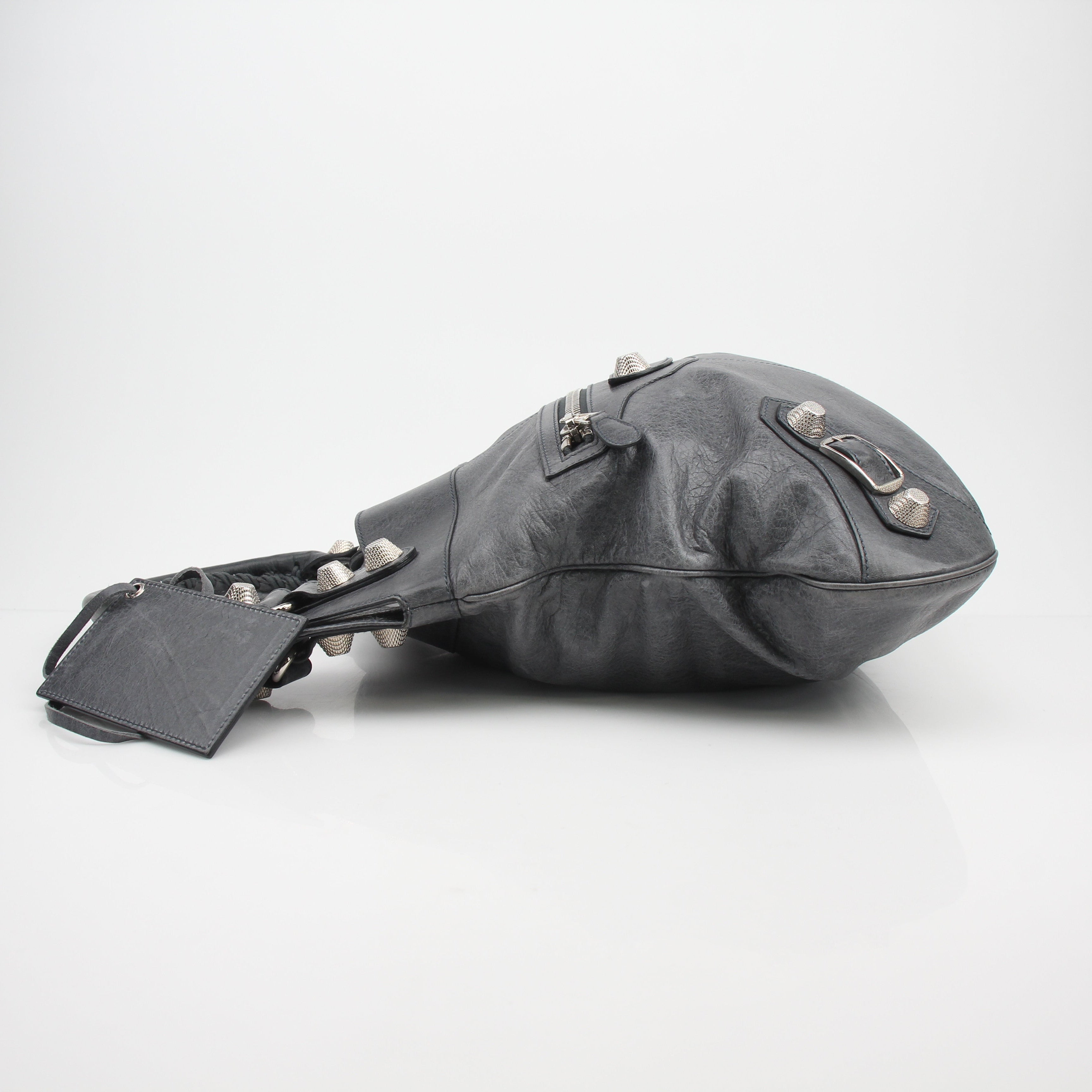 Balenciaga Giant Hardware Leather Hobo Bag