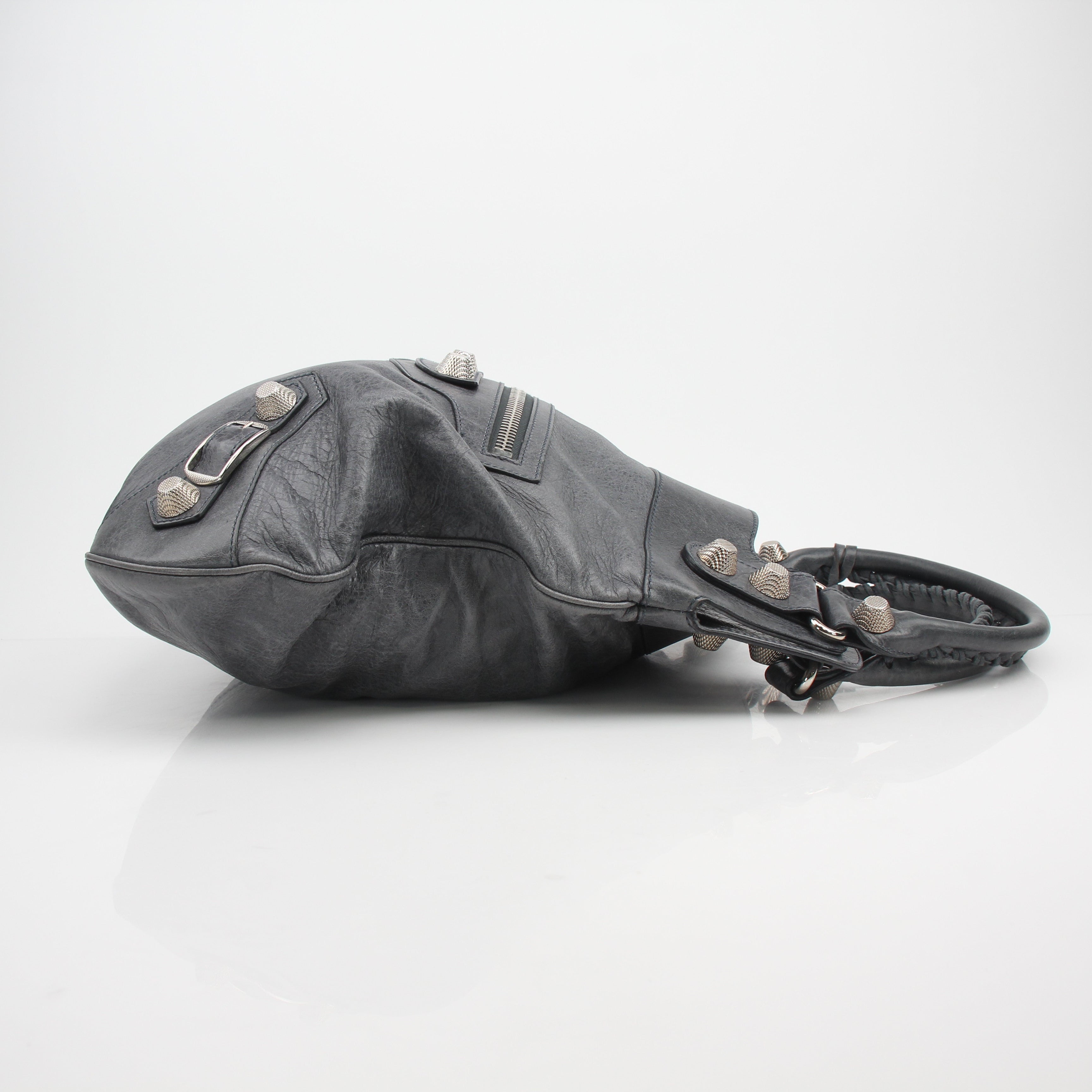 Balenciaga Giant Hardware Leather Hobo Bag