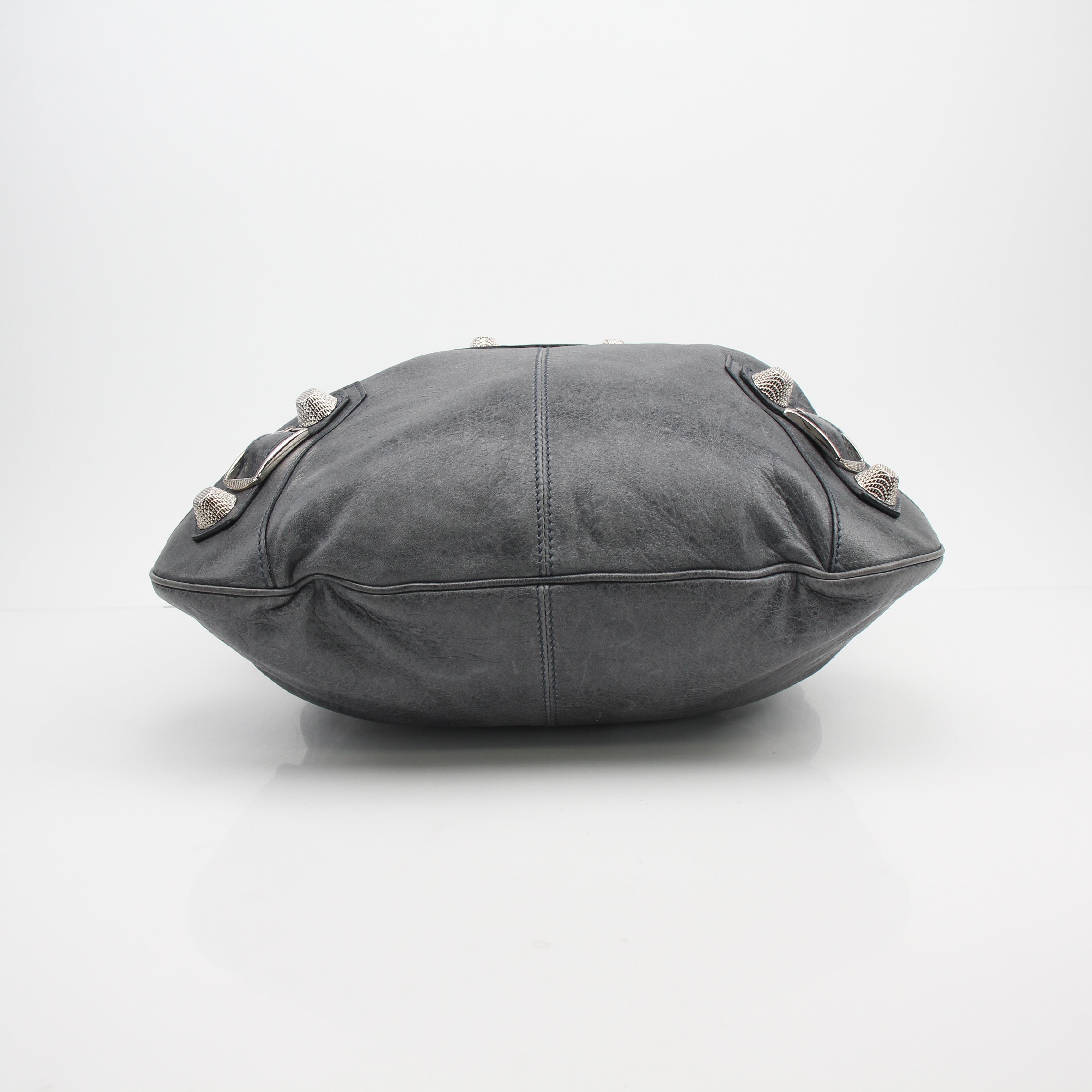 Balenciaga Giant Hardware Leather Hobo Bag