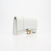 Balenciaga Hourglass Croc Embossed Wallet on Chain