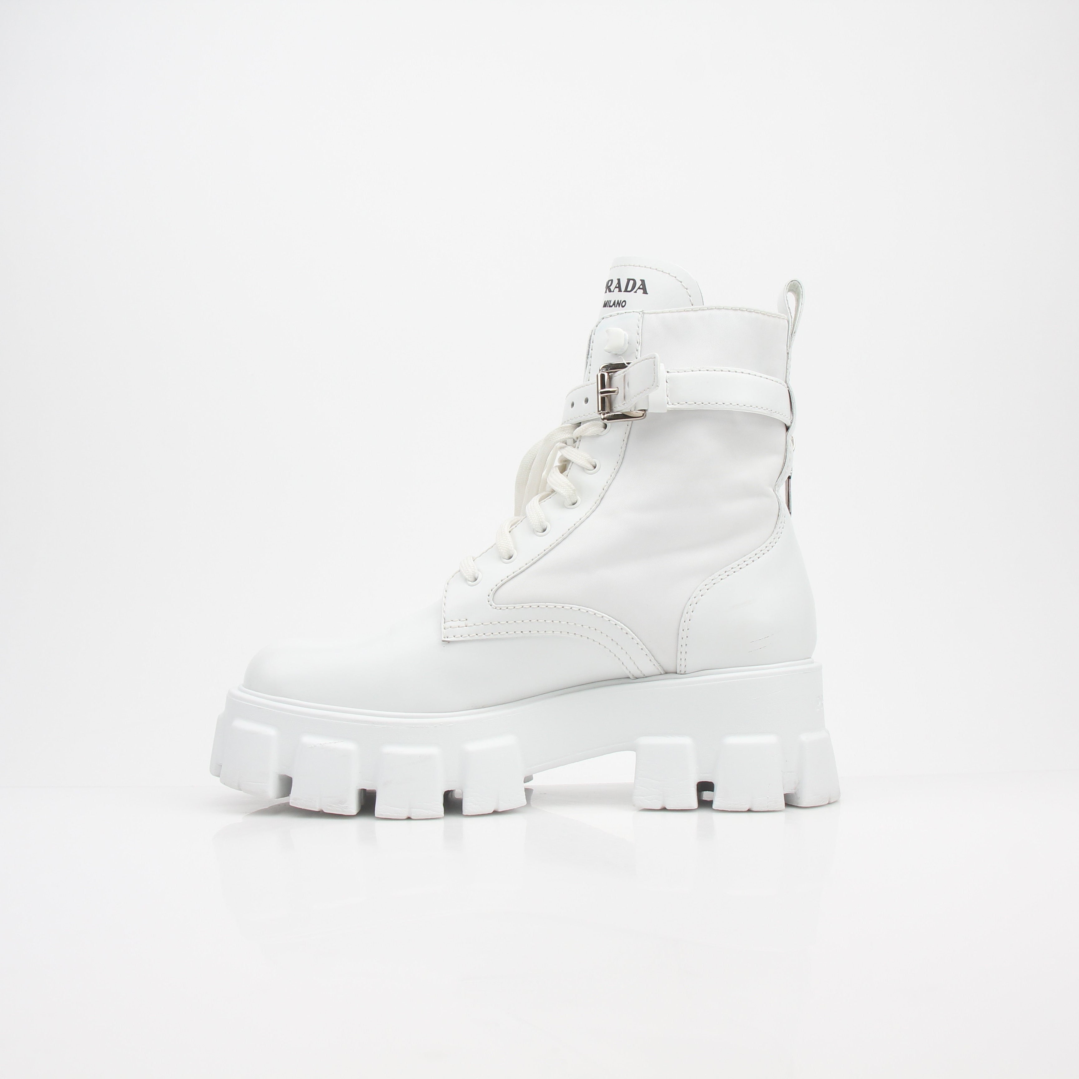 Prada Monolith Leather Combat Boots