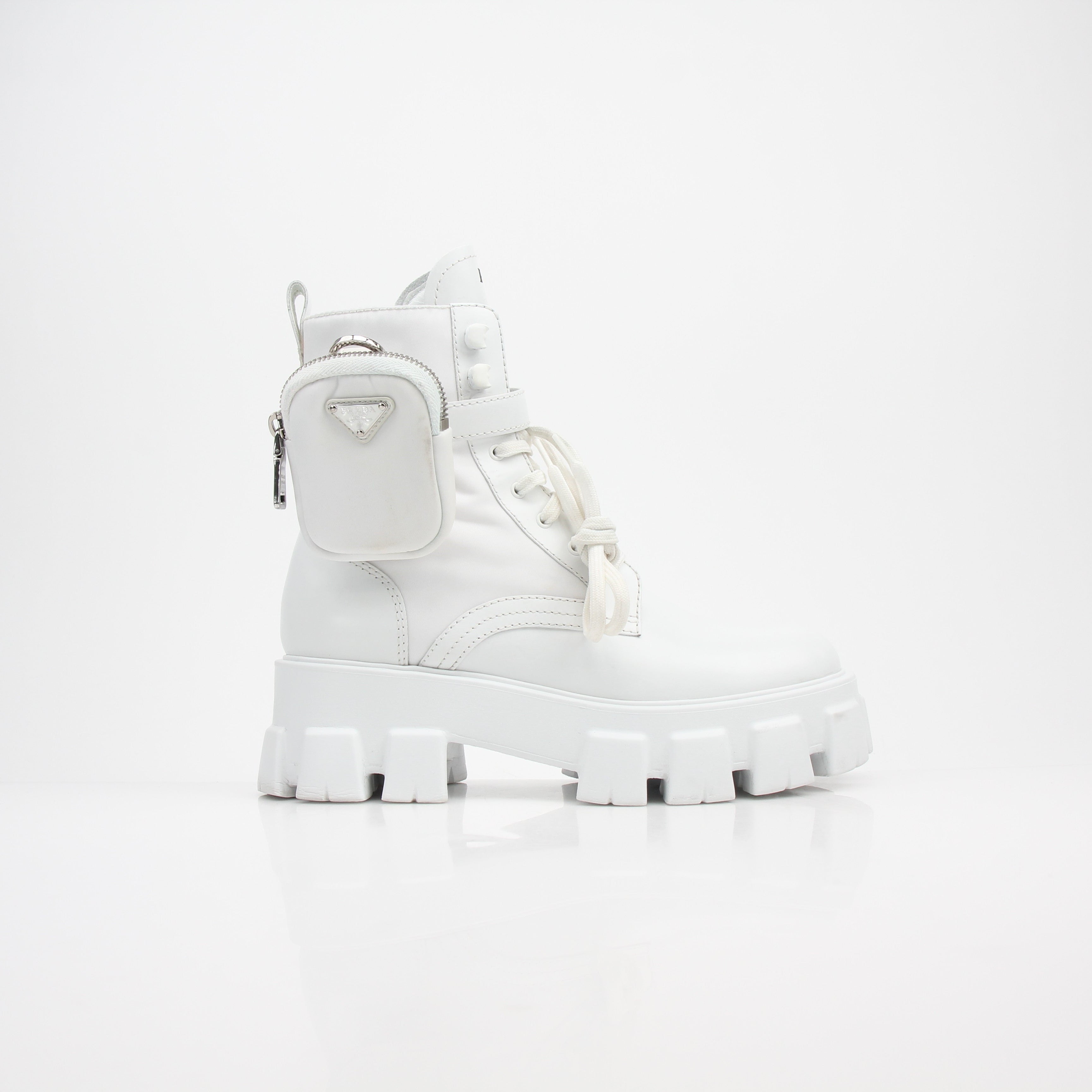 Prada Monolith Leather Combat Boots