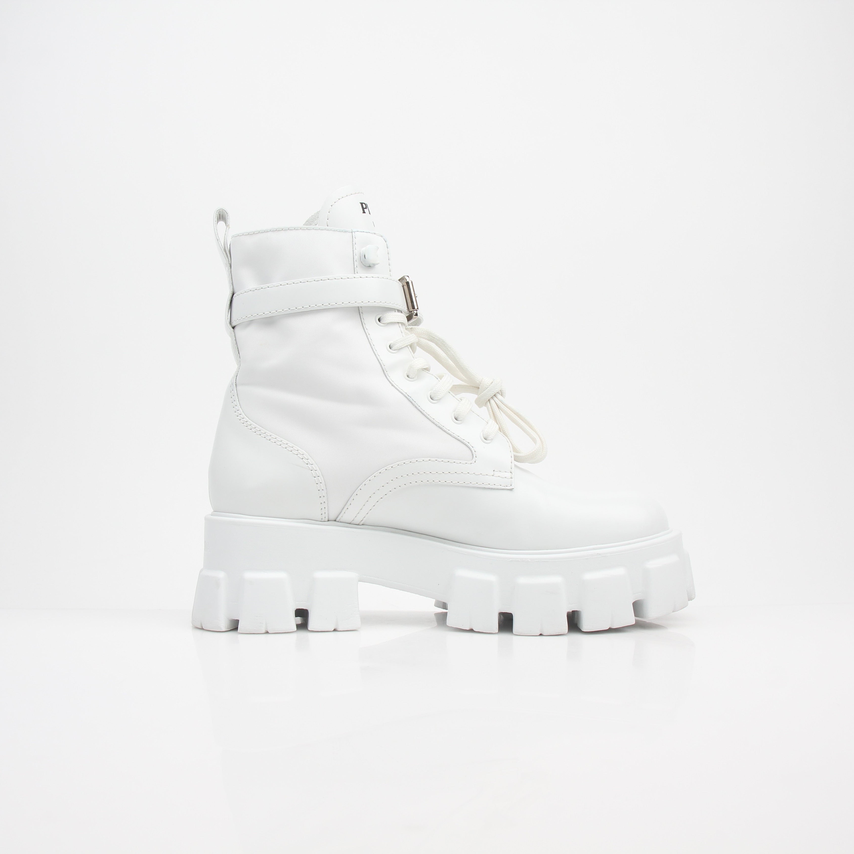 Prada Monolith Leather Combat Boots