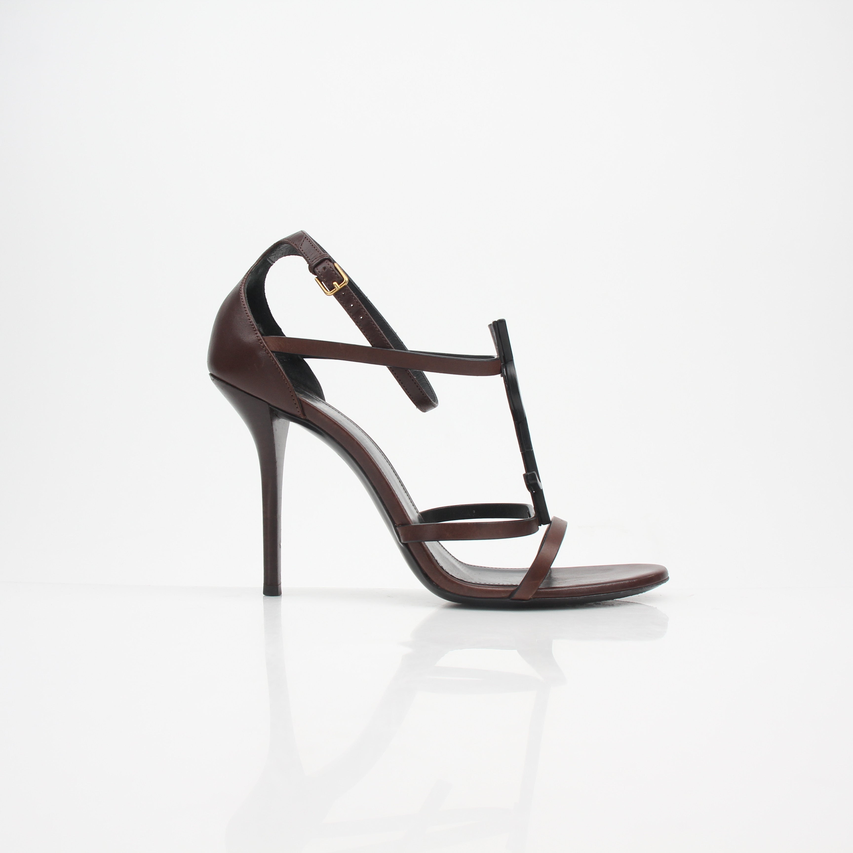 Saint Laurent Cassandre Leather Sandal Heels