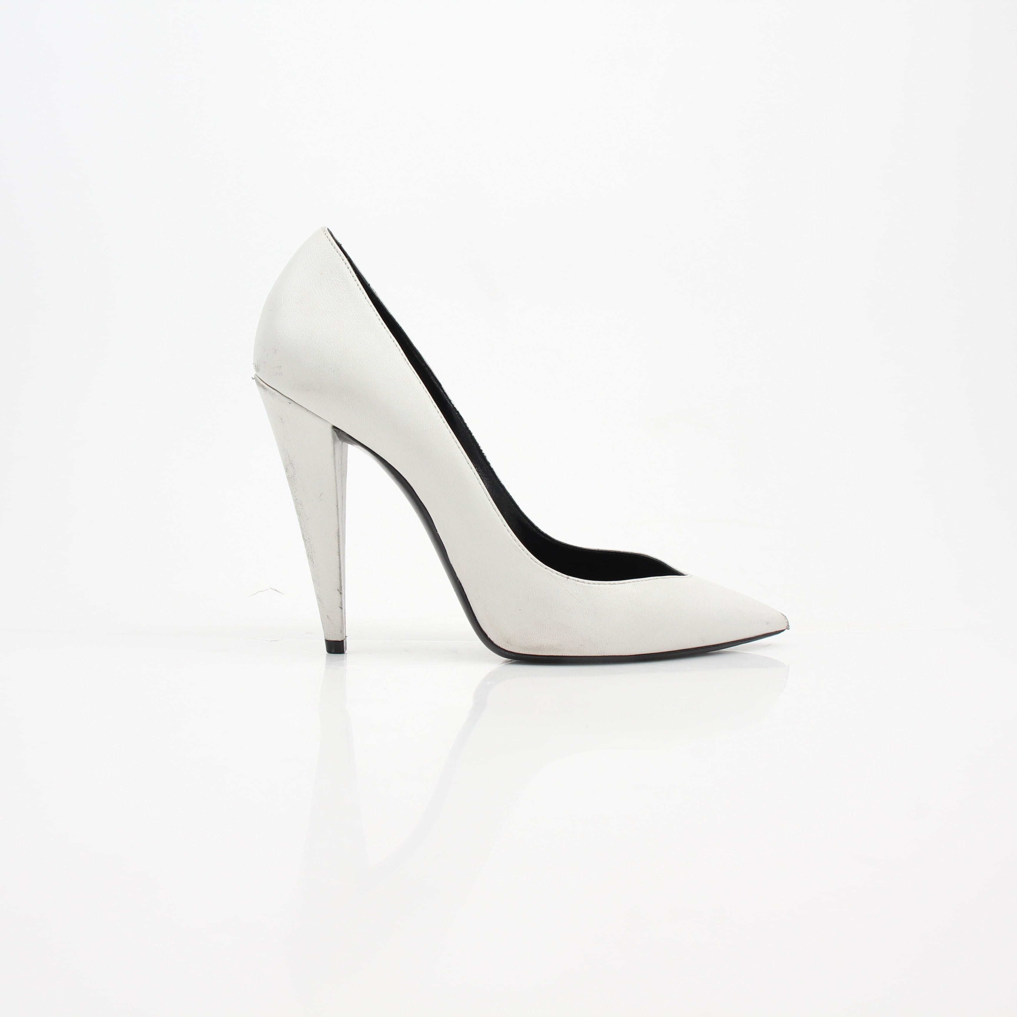 Saint Laurent Zoe Pointed Toe Leather Heels