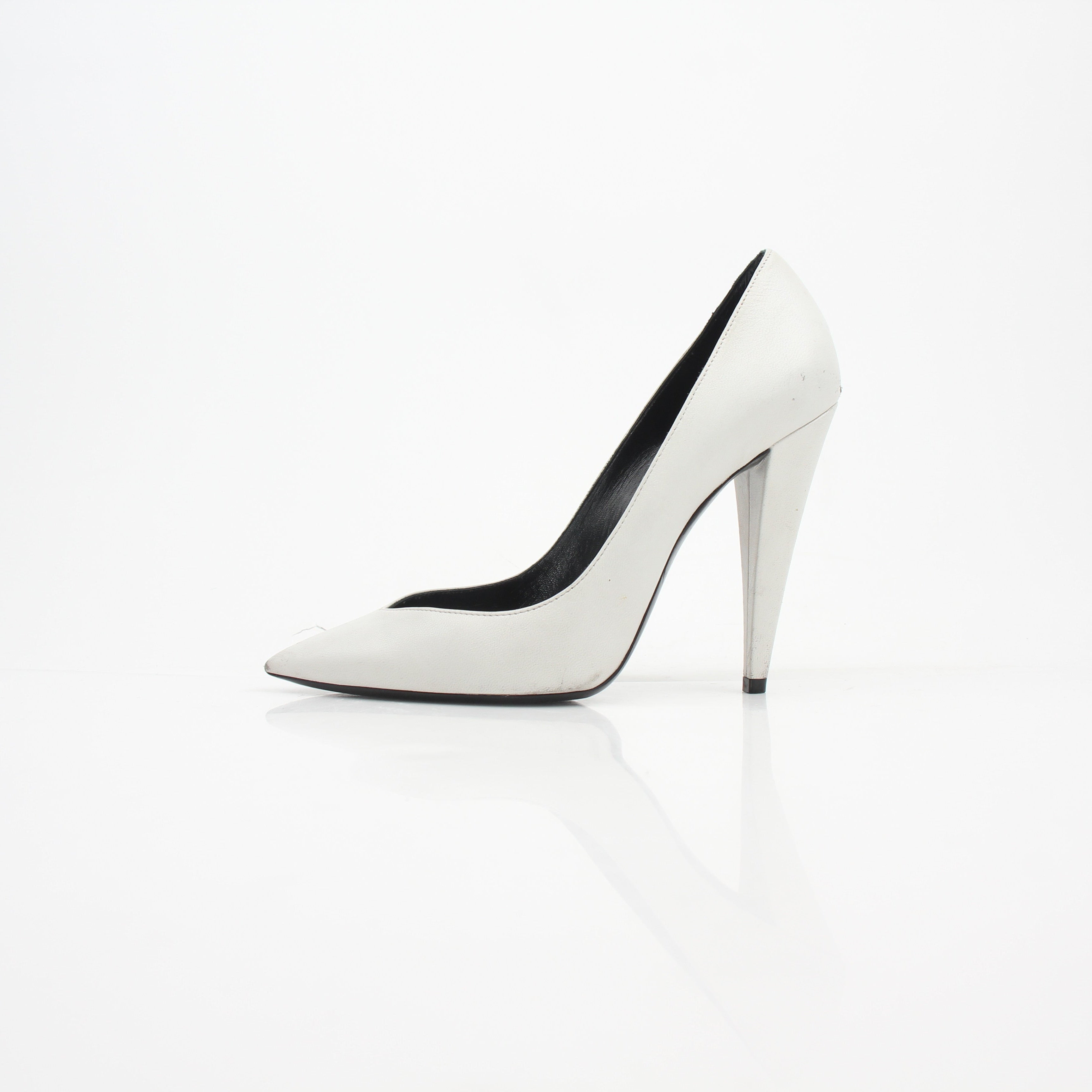 Saint Laurent Zoe Pointed Toe Leather Heels