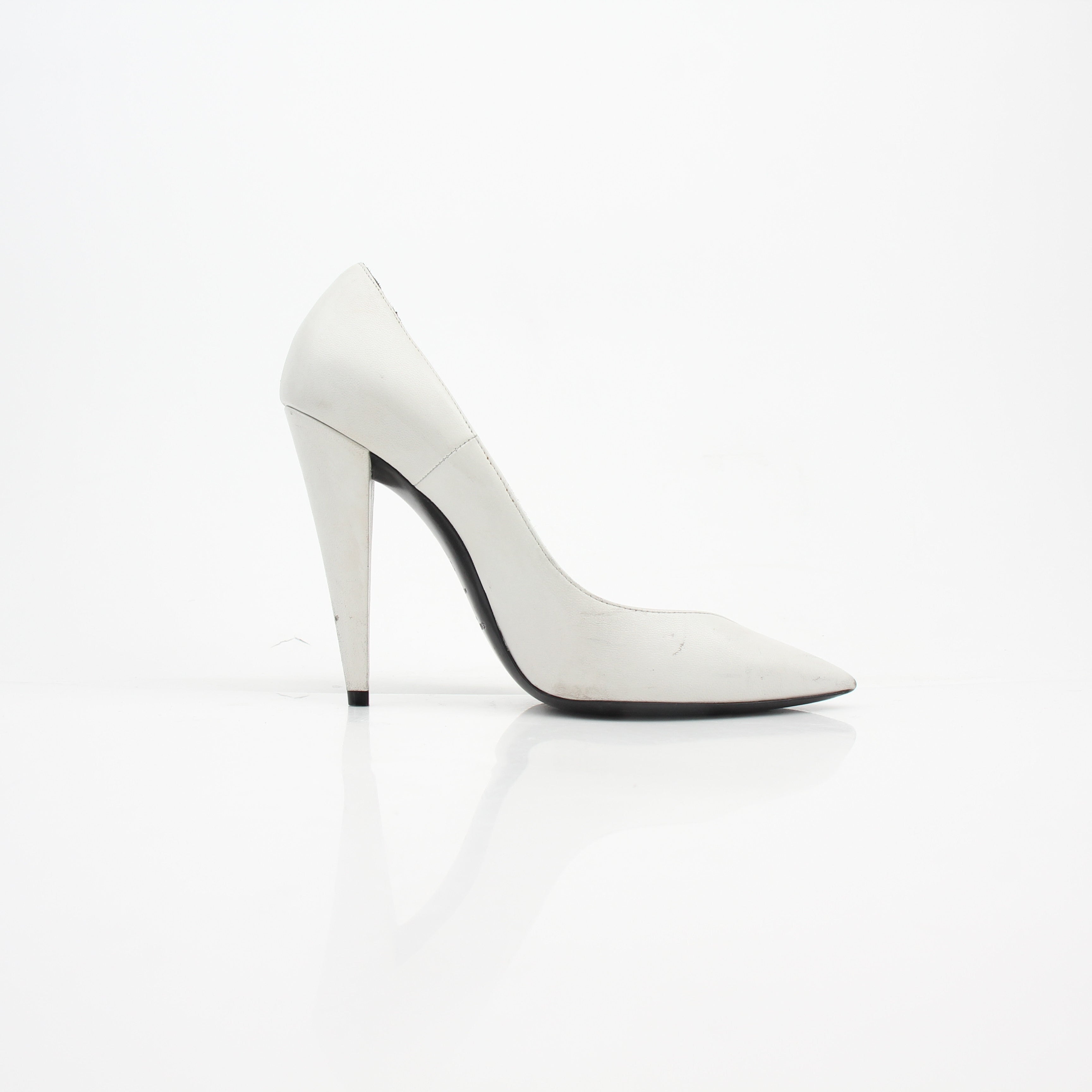 Saint Laurent Zoe Pointed Toe Leather Heels
