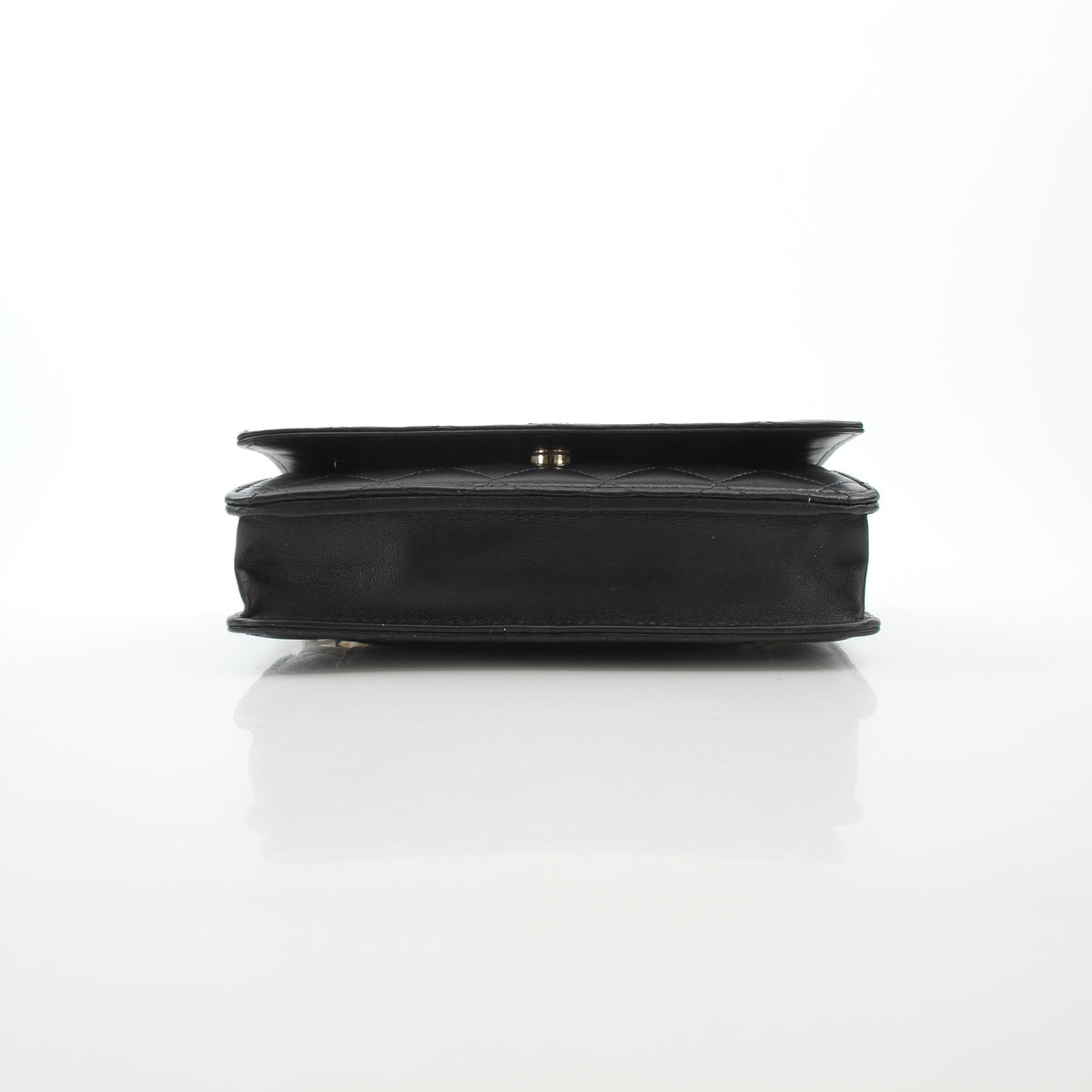 Chanel Pearly Chain Classic Wallet on Chain in black lambskin with gold-tone chain strap