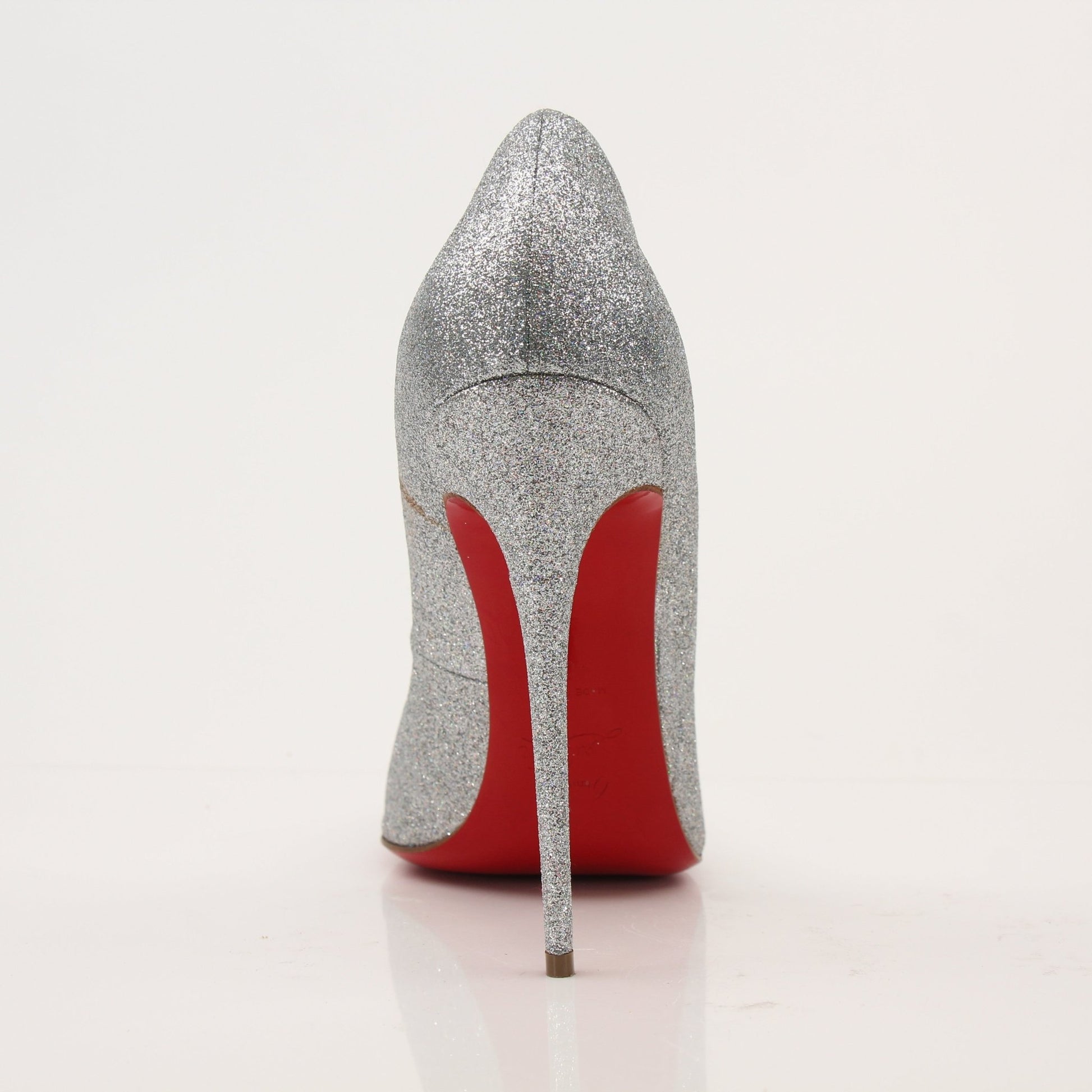 Gold & Beyond Christian Louboutin Fifille pump heels with red soles and glossy finish, showcasing elegant high-heeled footwear.