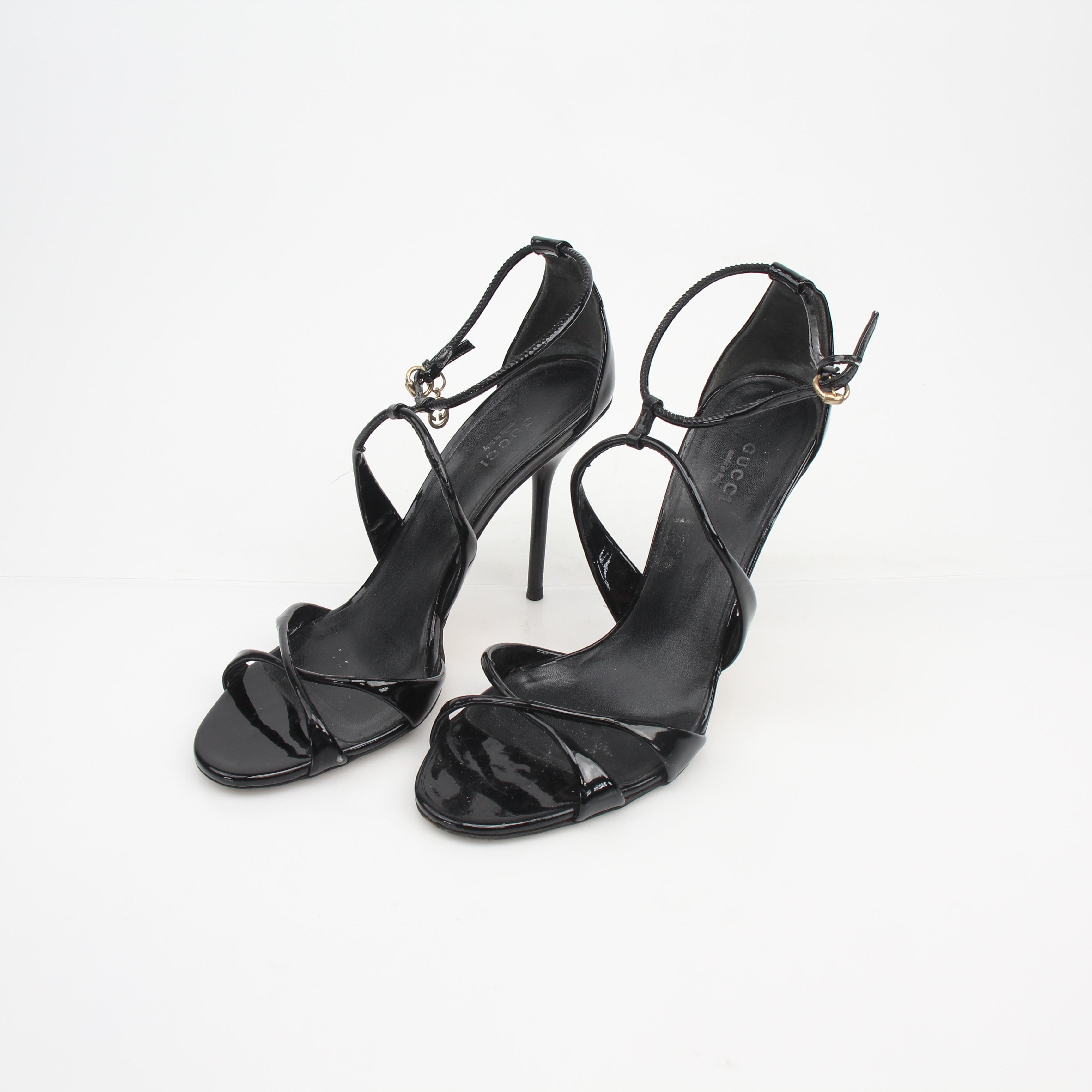 Gucci Patent Leather Strappy Sandals