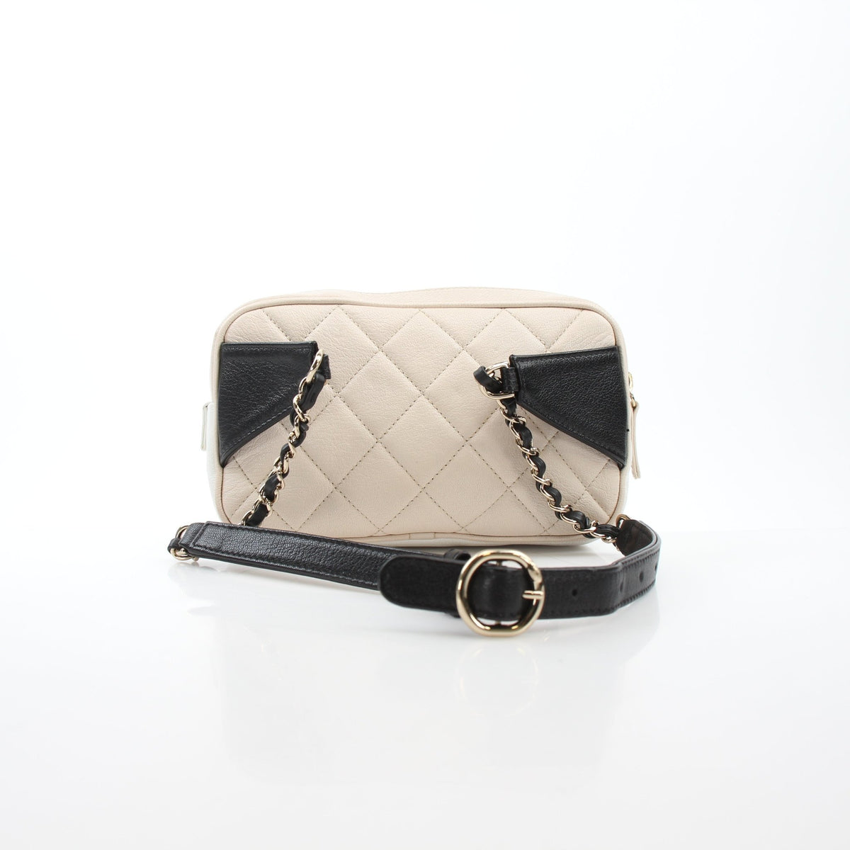 Chanel Quilted Tri-Color In & Out belt bag handbag in a compact crossbody design with signature quilted detailing