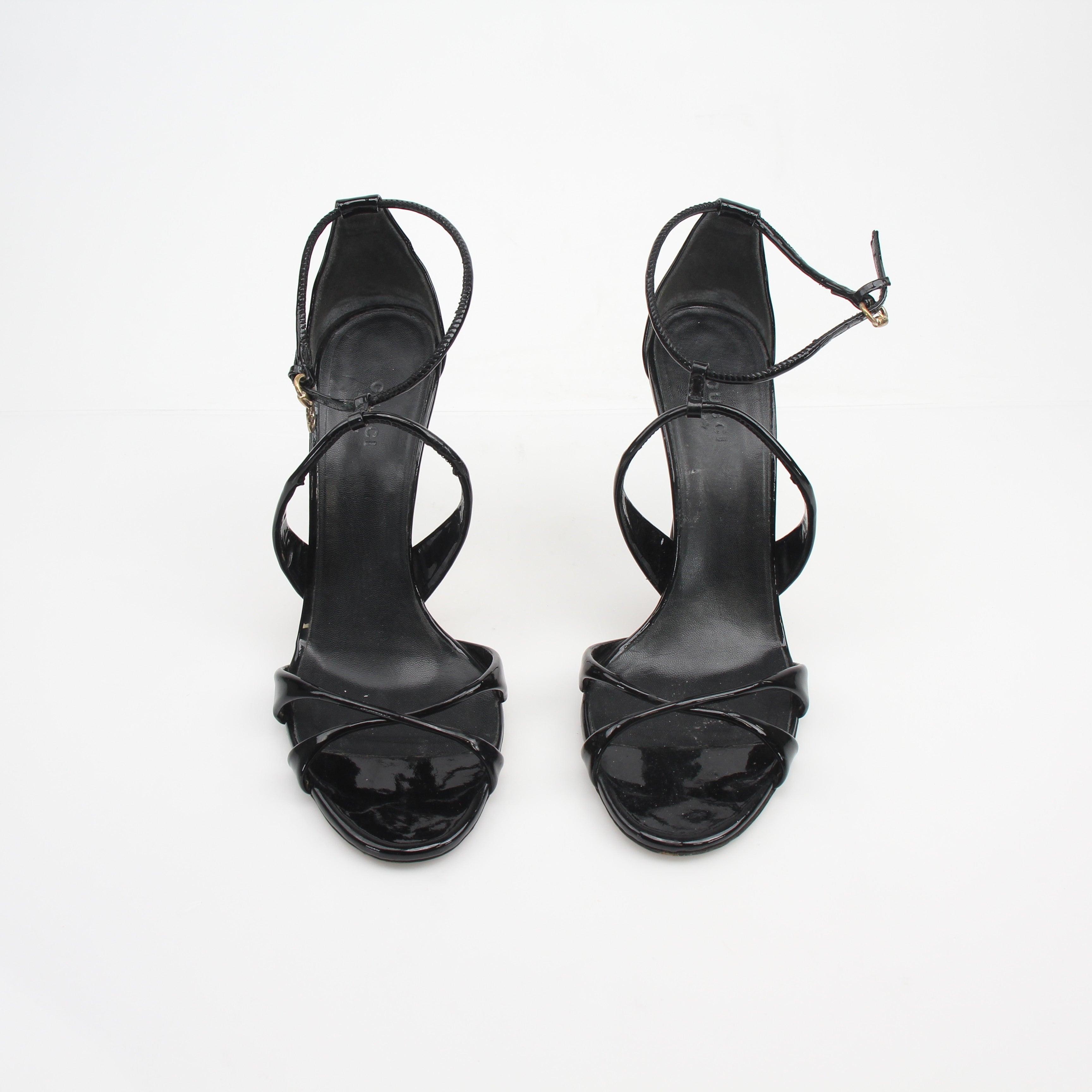 Gucci Patent Leather Strappy Sandals