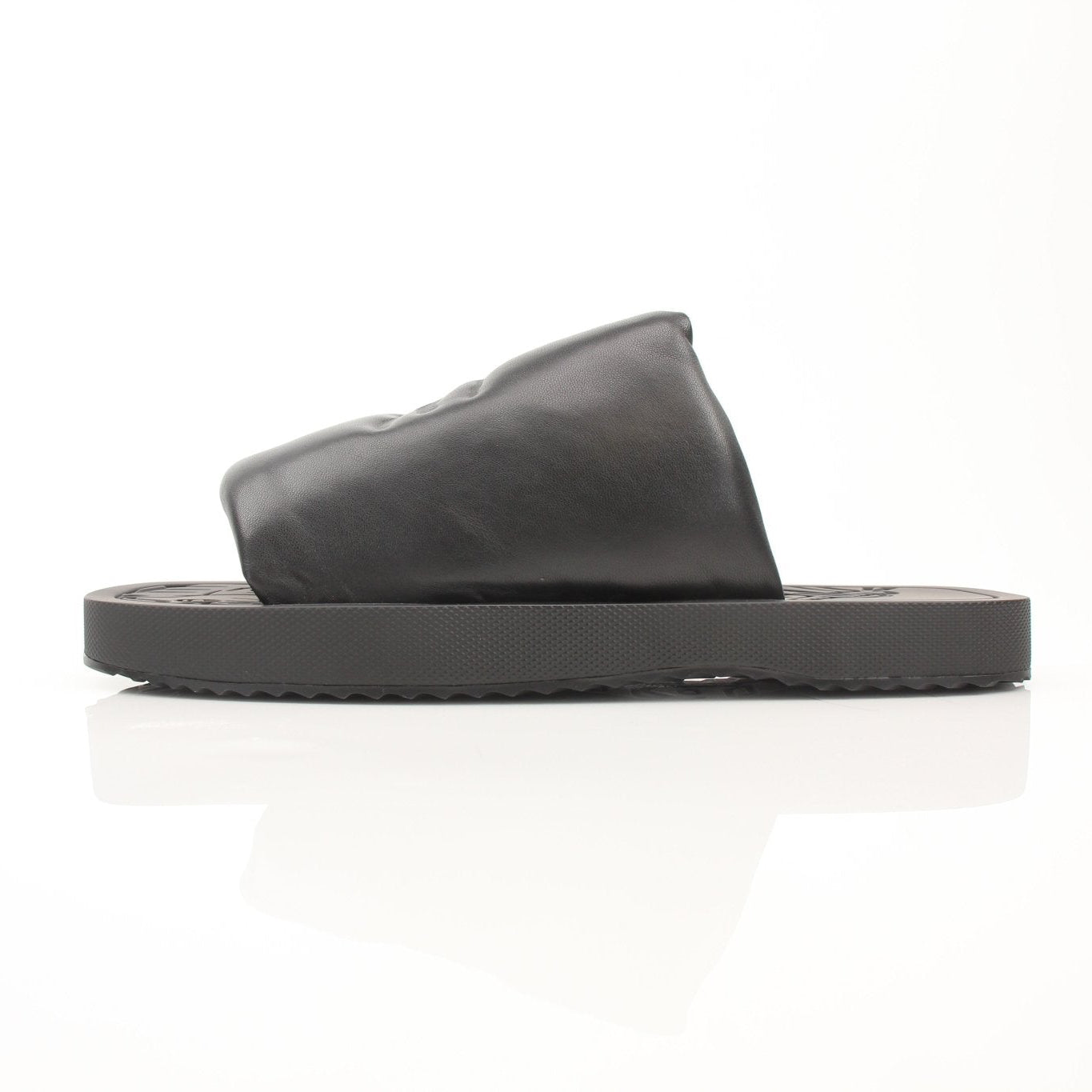 Gold & Beyond Burberry Knight Slab Black Sandals, stylish open-toe shoes with chunky black soles and branded details.