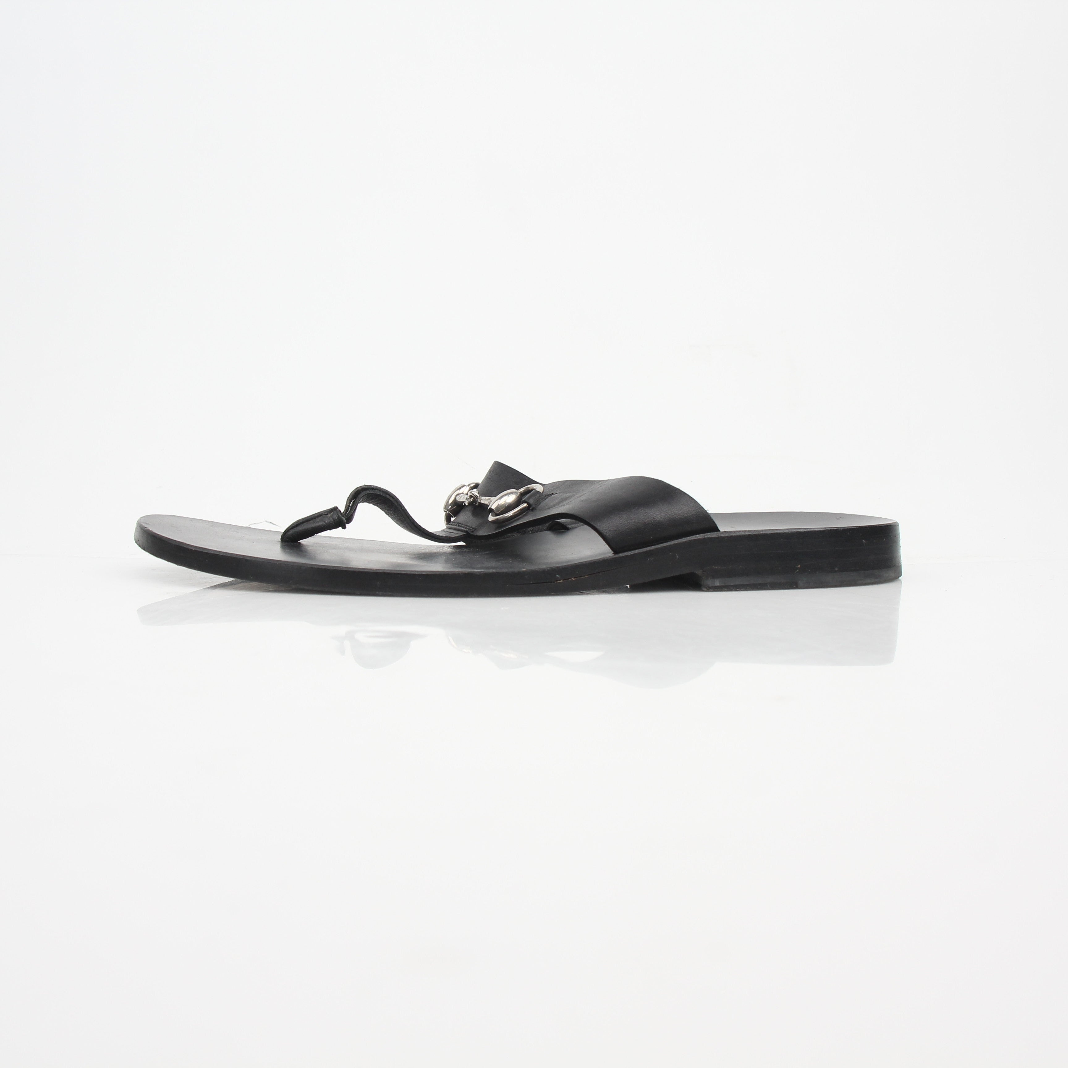 Gucci Horsebit T-Strap Leather Sandals