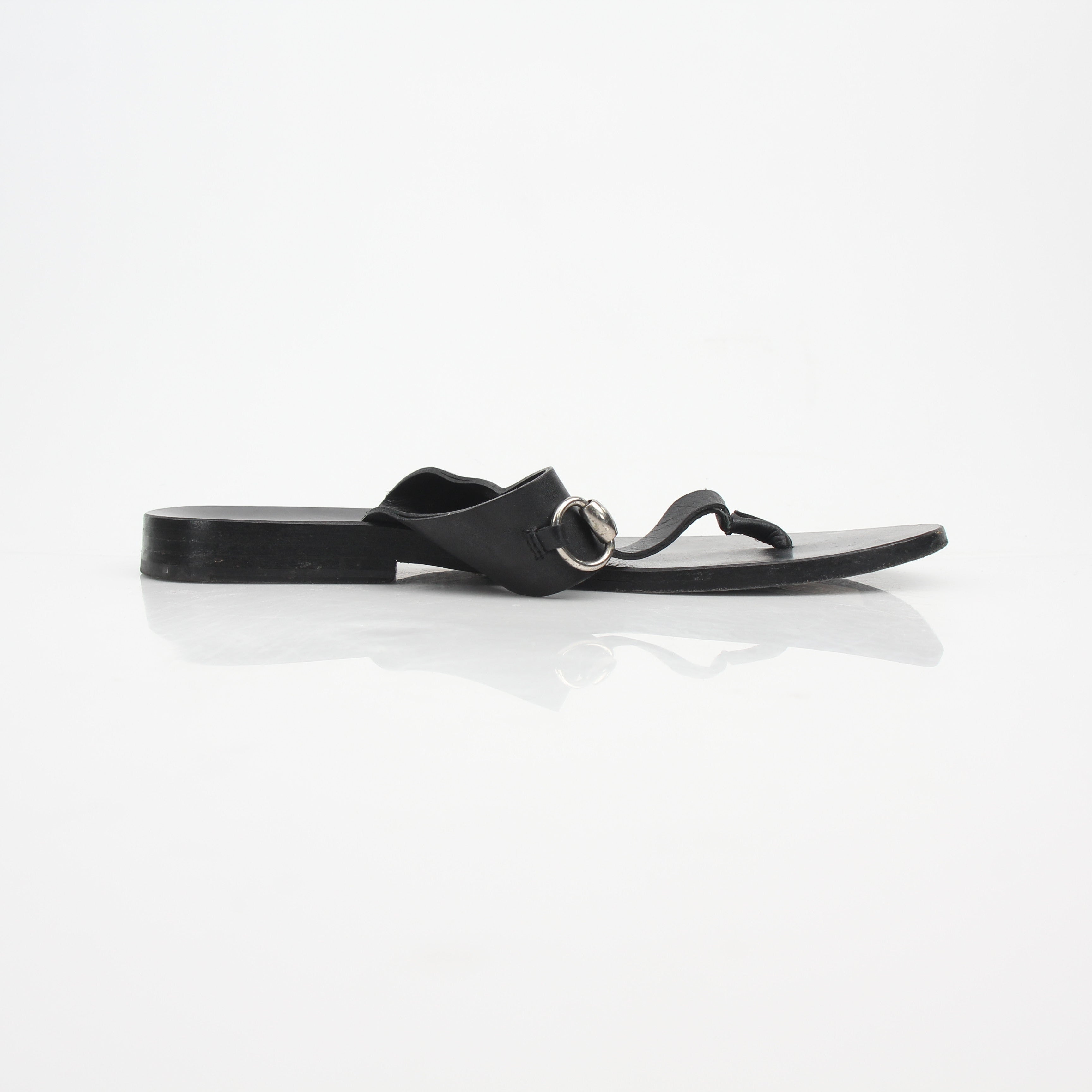 Gucci Horsebit T-Strap Leather Sandals