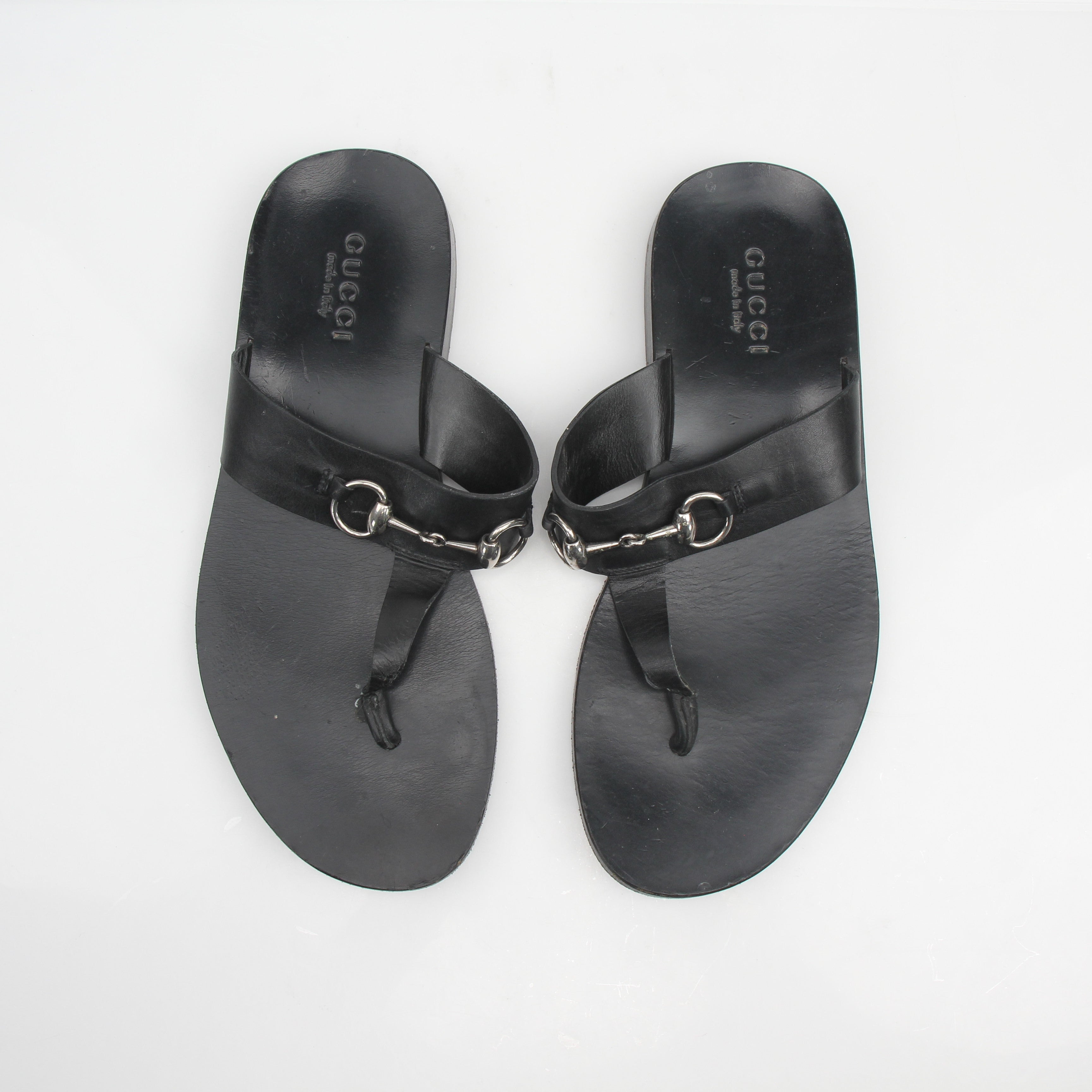 Gucci Horsebit T-Strap Leather Sandals