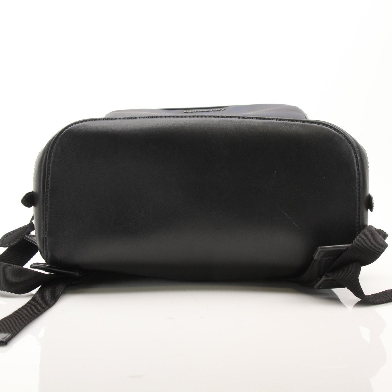 Gold & Beyond Burberry Blue Haymarket Check backpack, stylish travel bag with iconic check pattern and durable design.