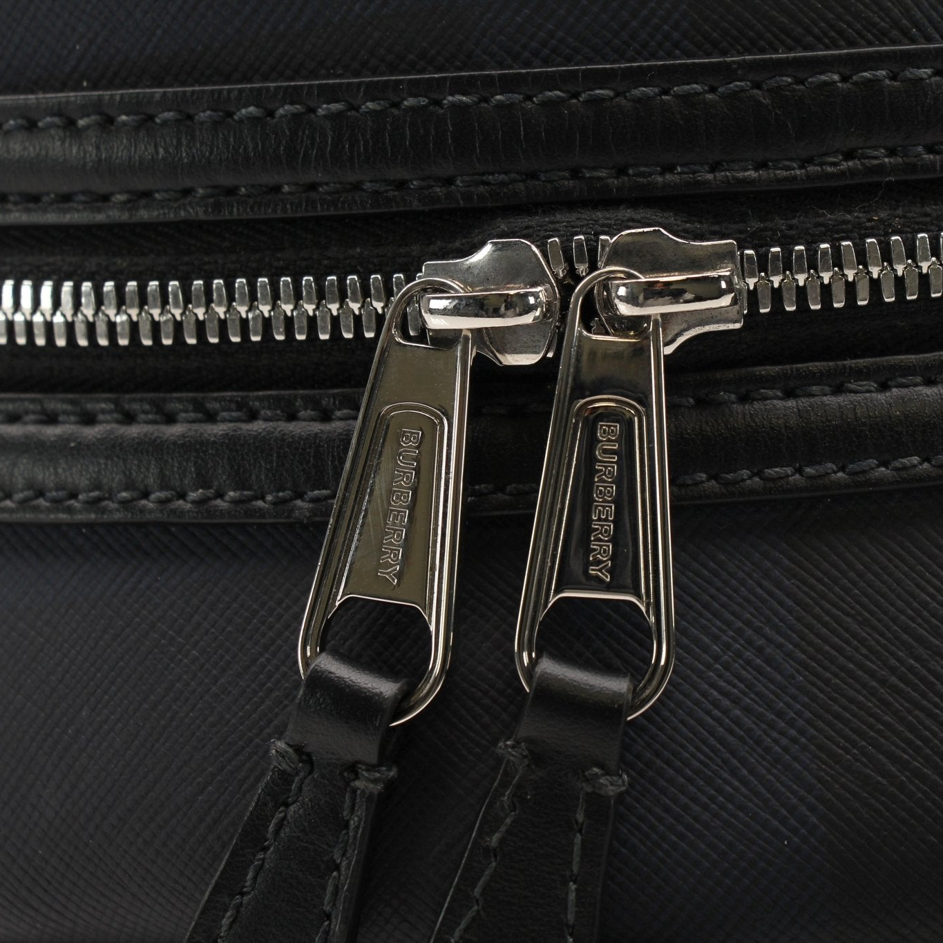 Gold & Beyond Burberry Blue Haymarket Check Backpack, stylish travel bag with iconic check pattern and durable design.