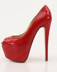 Christian Louboutin Lady Peep Python Platform Pumps