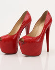 Christian Louboutin Lady Peep Python Platform Pumps