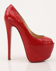 Christian Louboutin Lady Peep Python Platform Pumps
