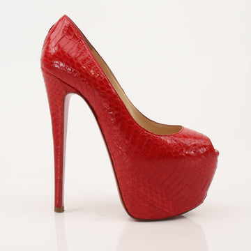 Christian Louboutin Lady Peep Python Platform Pumps